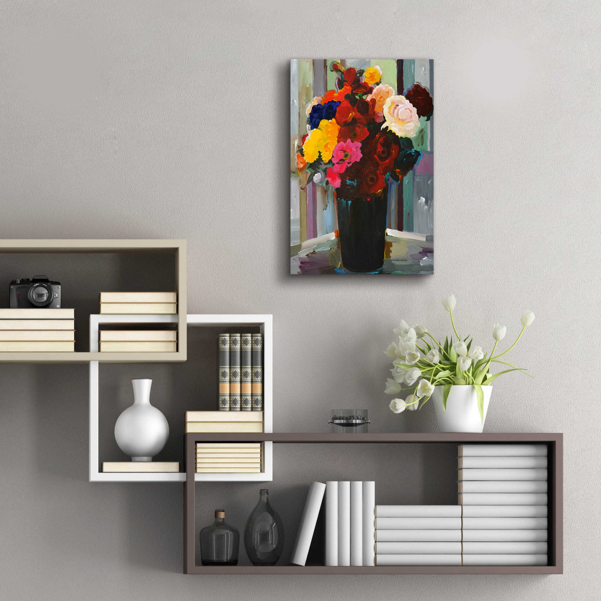 Epic Art 'Bold Bouquet' by Hooshang Khorasani, Acrylic Glass Wall Art,16x24