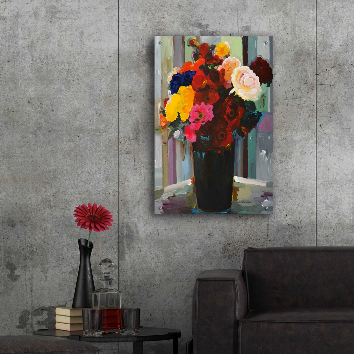 Epic Art 'Bold Bouquet' by Hooshang Khorasani, Acrylic Glass Wall Art,24x36