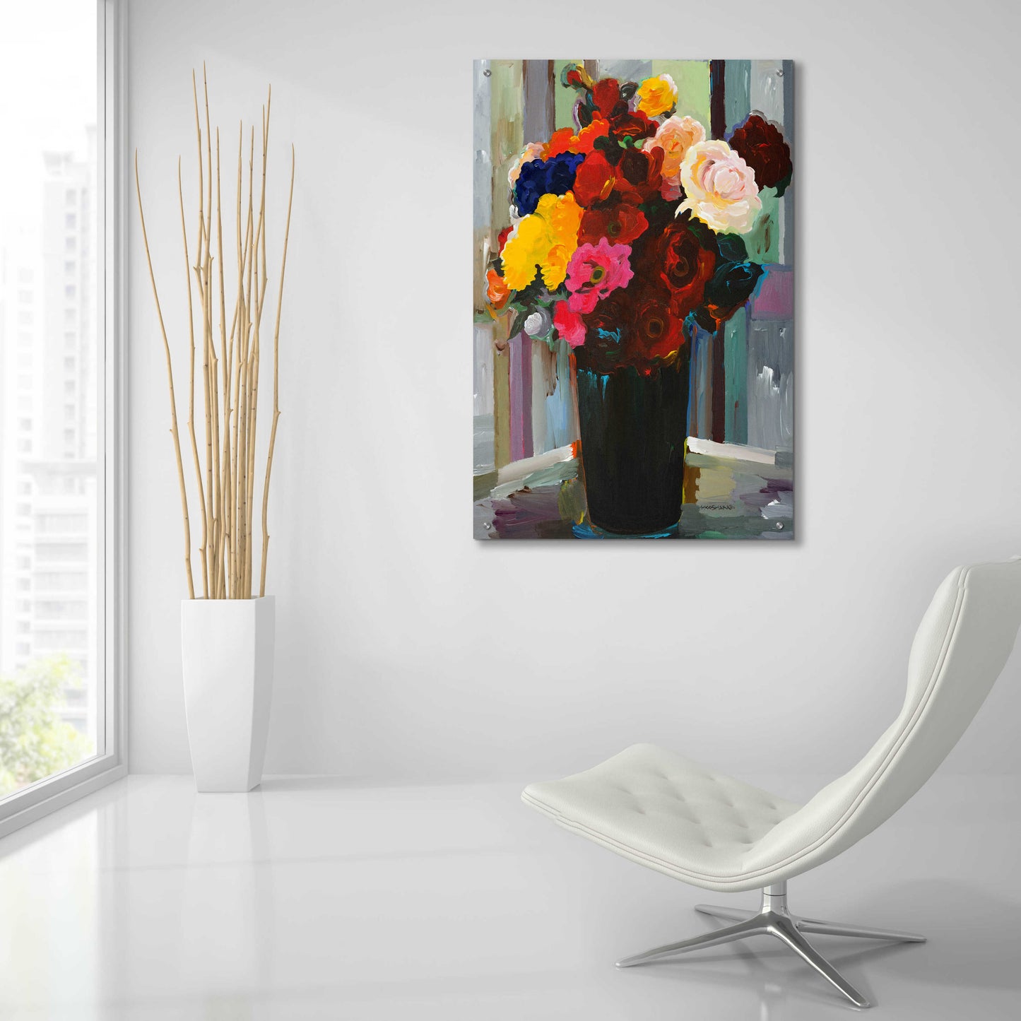 Epic Art 'Bold Bouquet' by Hooshang Khorasani, Acrylic Glass Wall Art,24x36