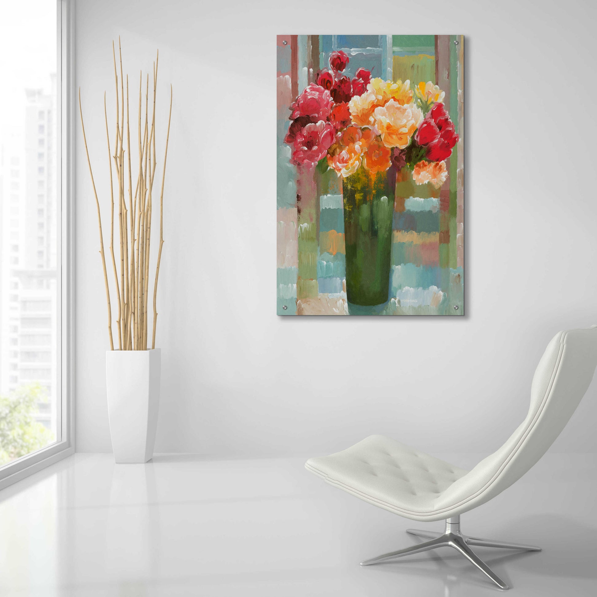 Epic Art 'Happily a-Bloom' by Hooshang Khorasani, Acrylic Glass Wall Art,24x36