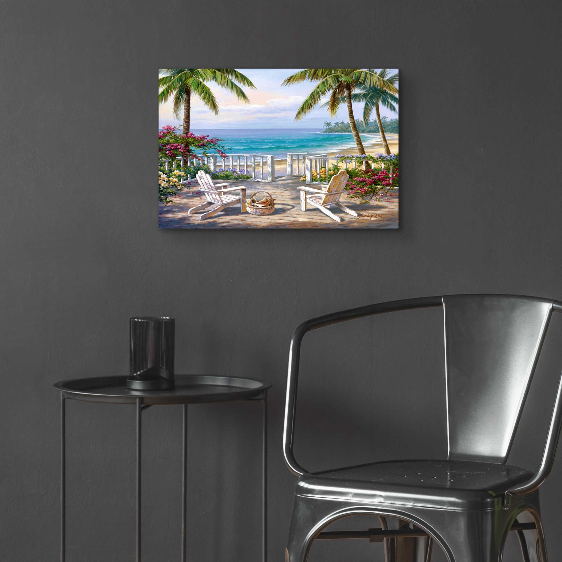 Epic Art 'Coastal View' by Sung Kim, Acrylic Glass Wall Art,24x16