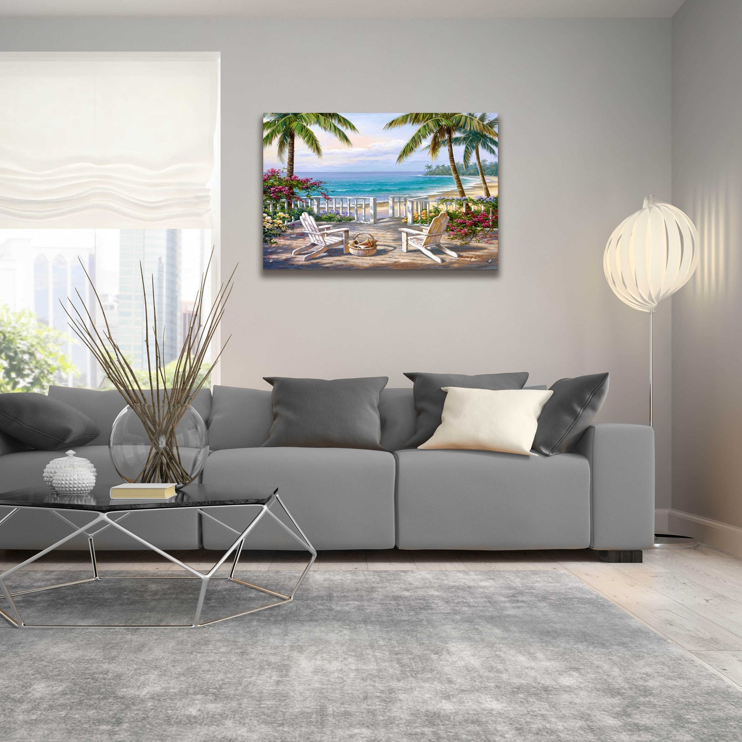 Epic Art 'Coastal View' by Sung Kim, Acrylic Glass Wall Art,36x24