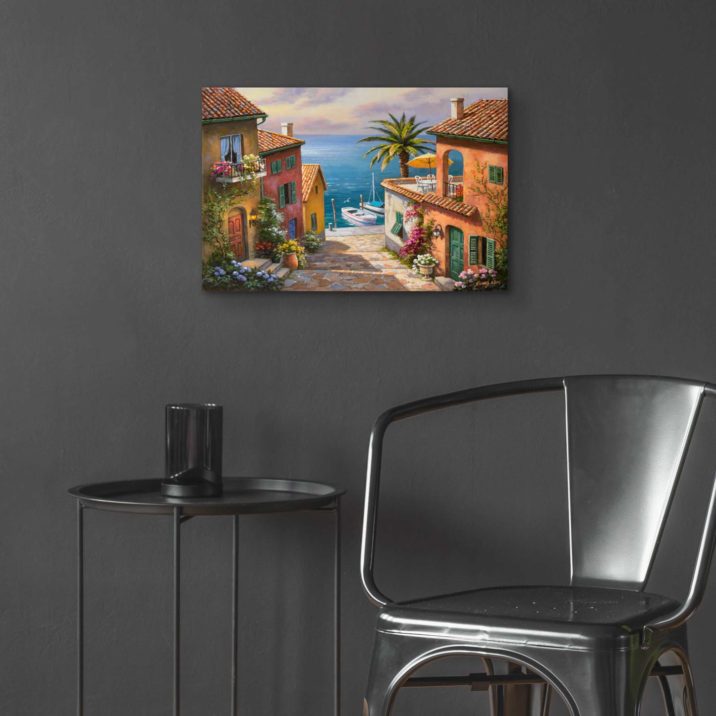 Epic Art 'The Villa’s Private Dock' by Sung Kim, Acrylic Glass Wall Art,24x16