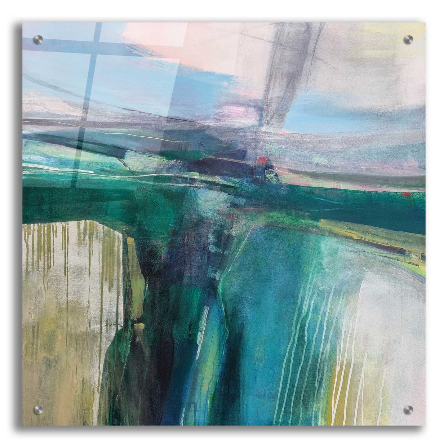 Epic Art 'Convergence' by Andrew Kinmont, Acrylic Glass Wall Art,24x24