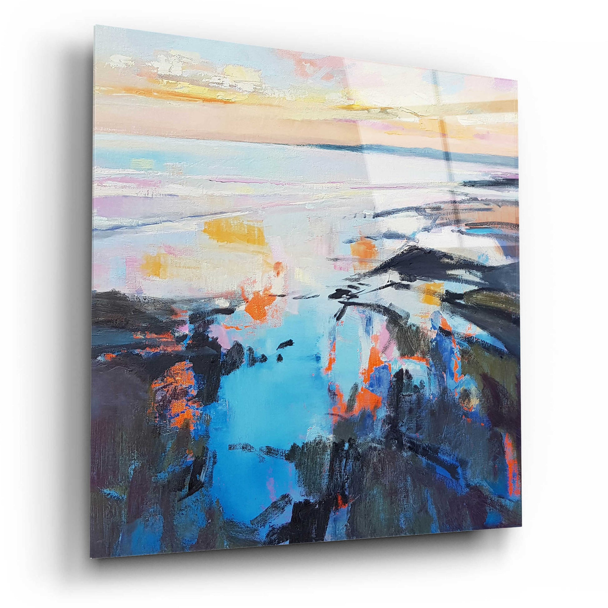 Epic Art 'Rock Pool Sunrise' by Andrew Kinmont, Acrylic Glass Wall Art,12x12