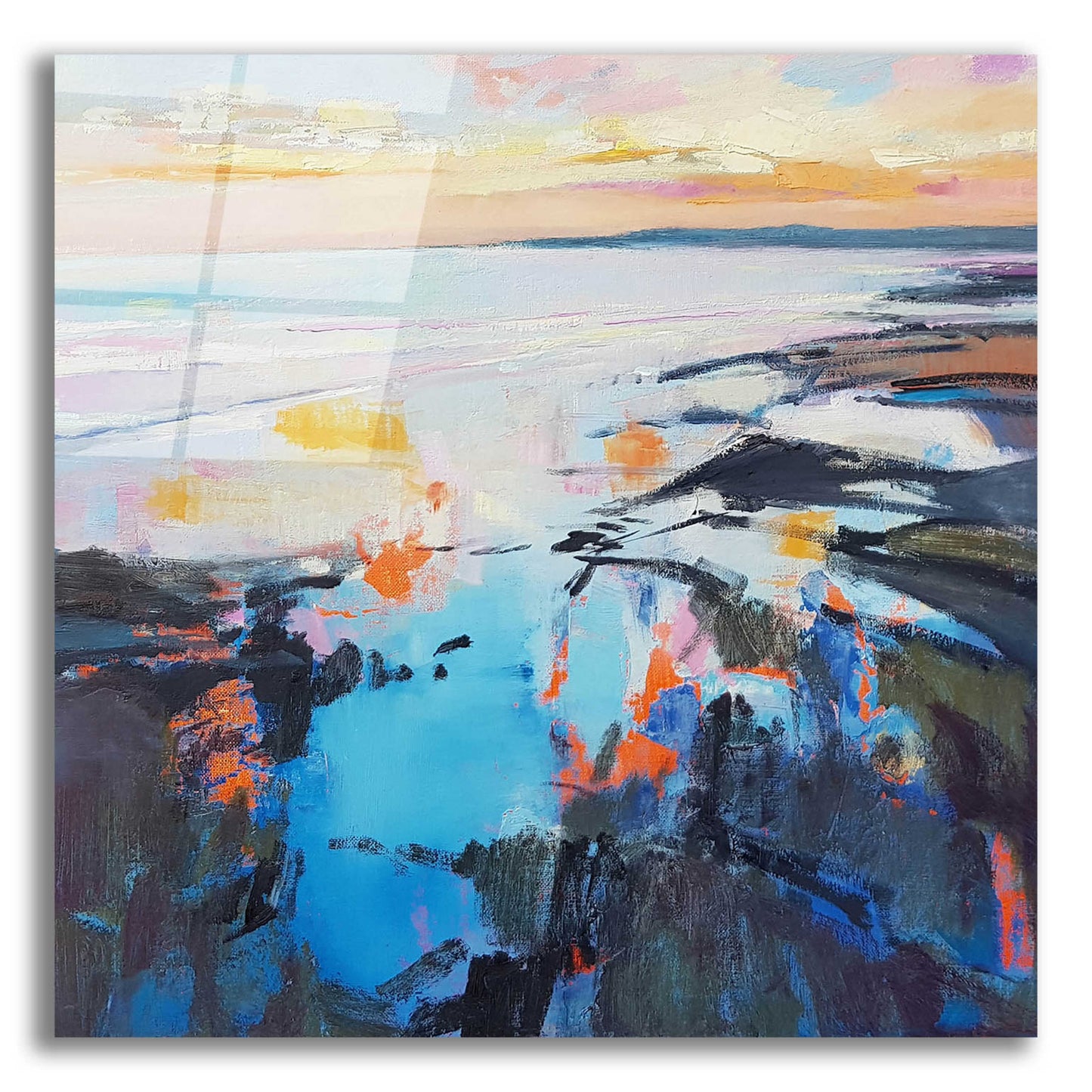 Epic Art 'Rock Pool Sunrise' by Andrew Kinmont, Acrylic Glass Wall Art,12x12