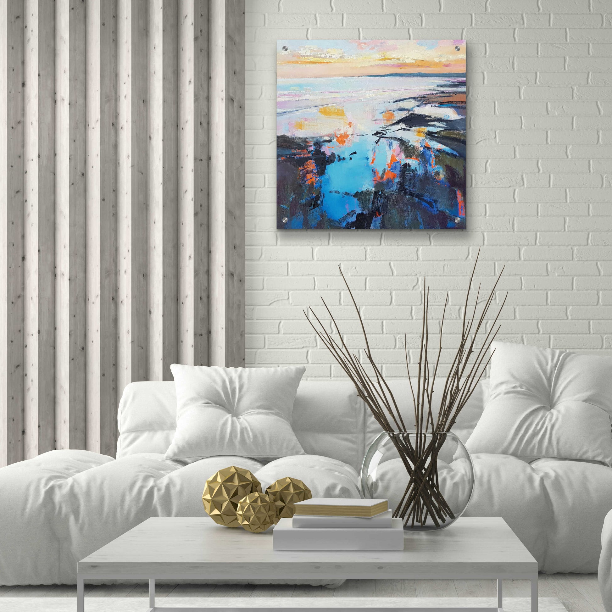 Epic Art 'Rock Pool Sunrise' by Andrew Kinmont, Acrylic Glass Wall Art,24x24