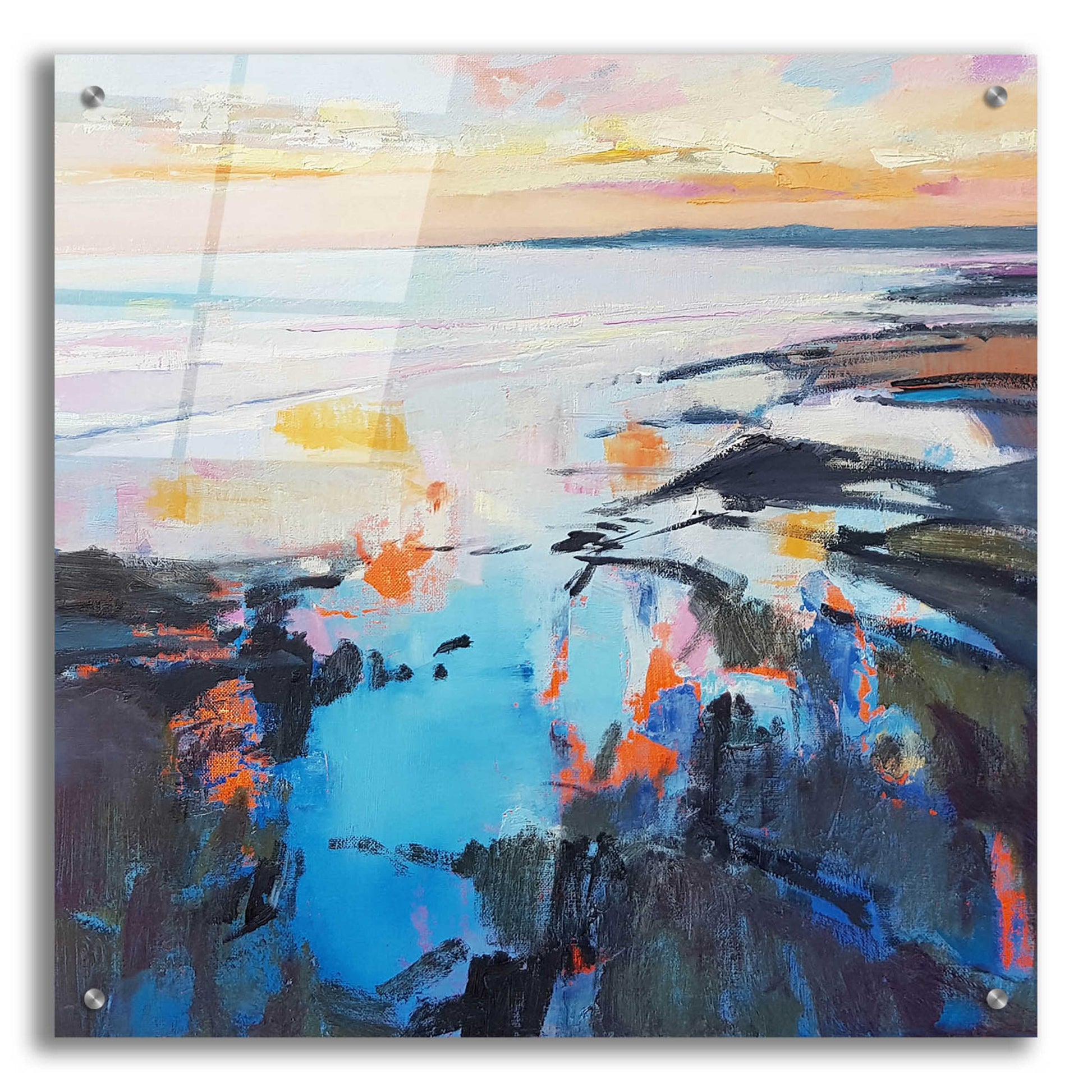 Epic Art 'Rock Pool Sunrise' by Andrew Kinmont, Acrylic Glass Wall Art,24x24