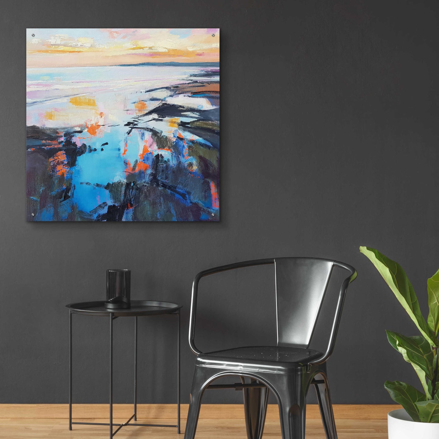 Epic Art 'Rock Pool Sunrise' by Andrew Kinmont, Acrylic Glass Wall Art,36x36