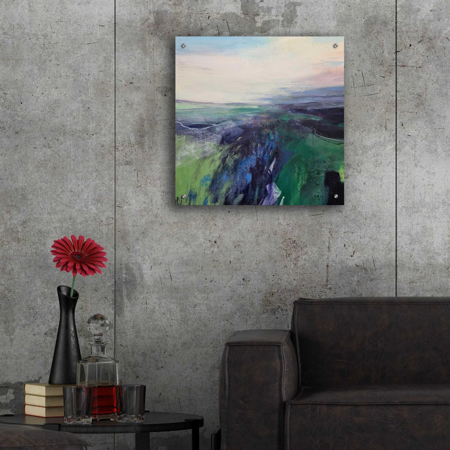 Epic Art 'Viridescent Valley No. 1' by Andrew Kinmont, Acrylic Glass Wall Art,24x24