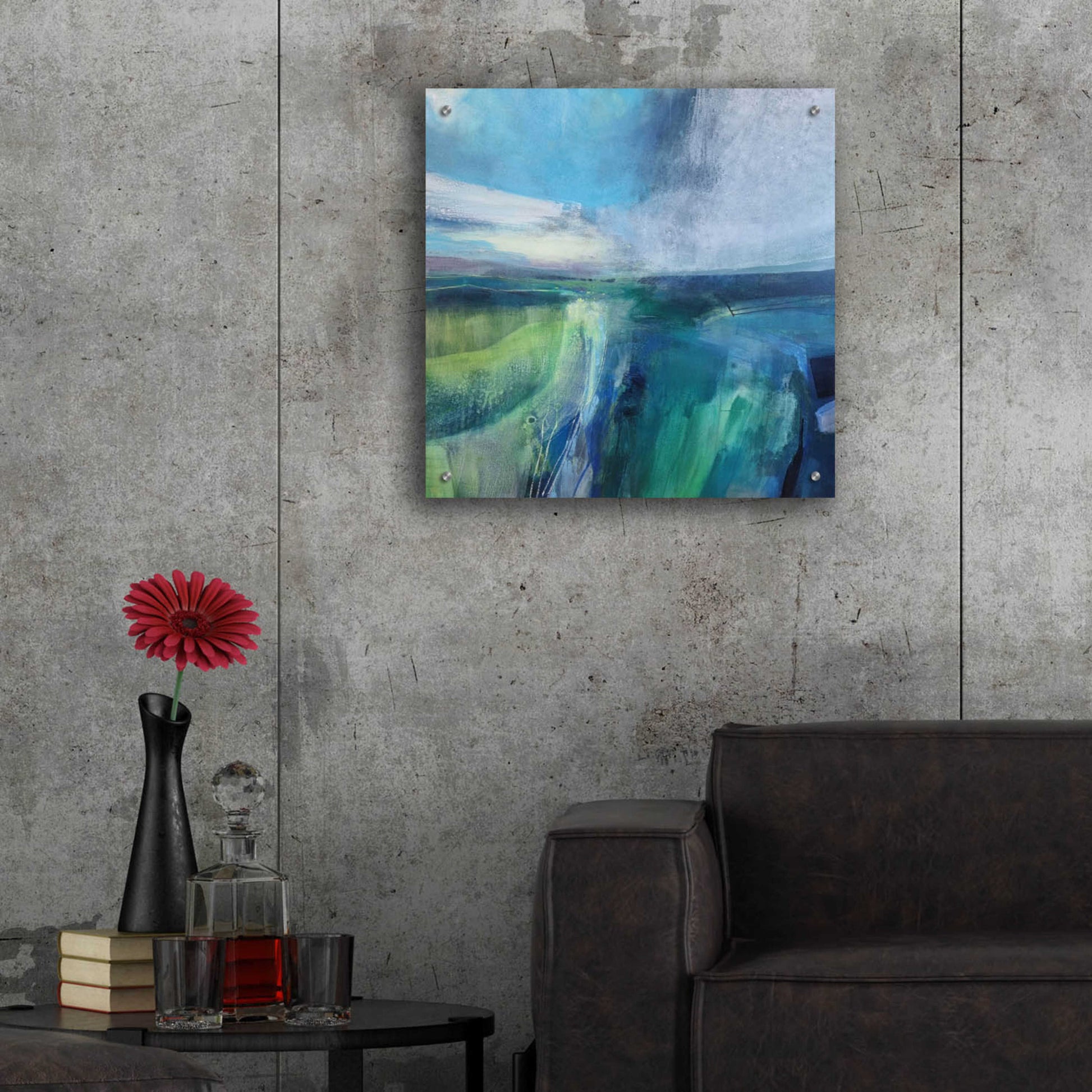 Epic Art 'Viridescent Valley No. 2' by Andrew Kinmont, Acrylic Glass Wall Art,24x24