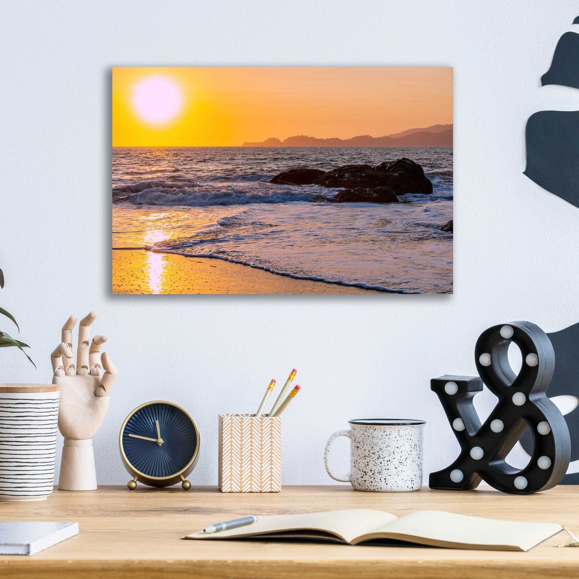 Epic Art 'San Francisco Sunset' by Epic Portfolio, Acrylic Glass Wall Art,16x12