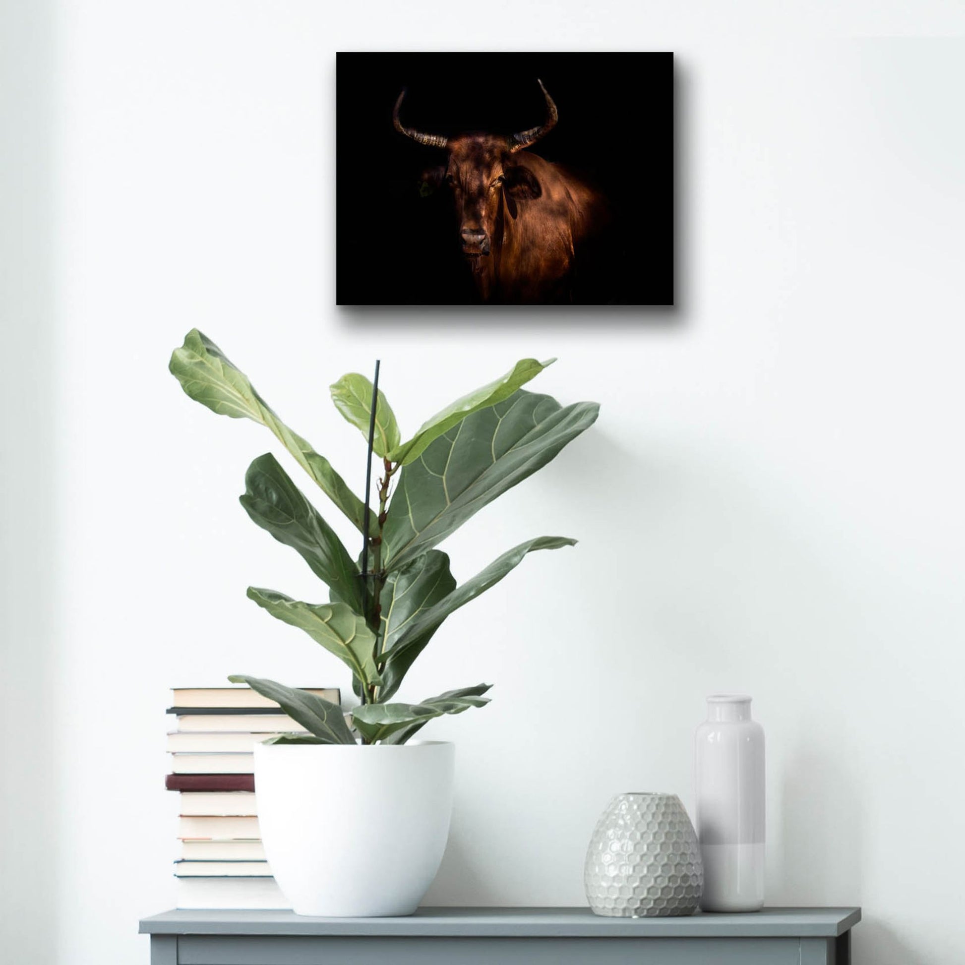 Epic Art 'Thoughtful Cow' by Epic Portfolio, Acrylic Glass Wall Art,16x12