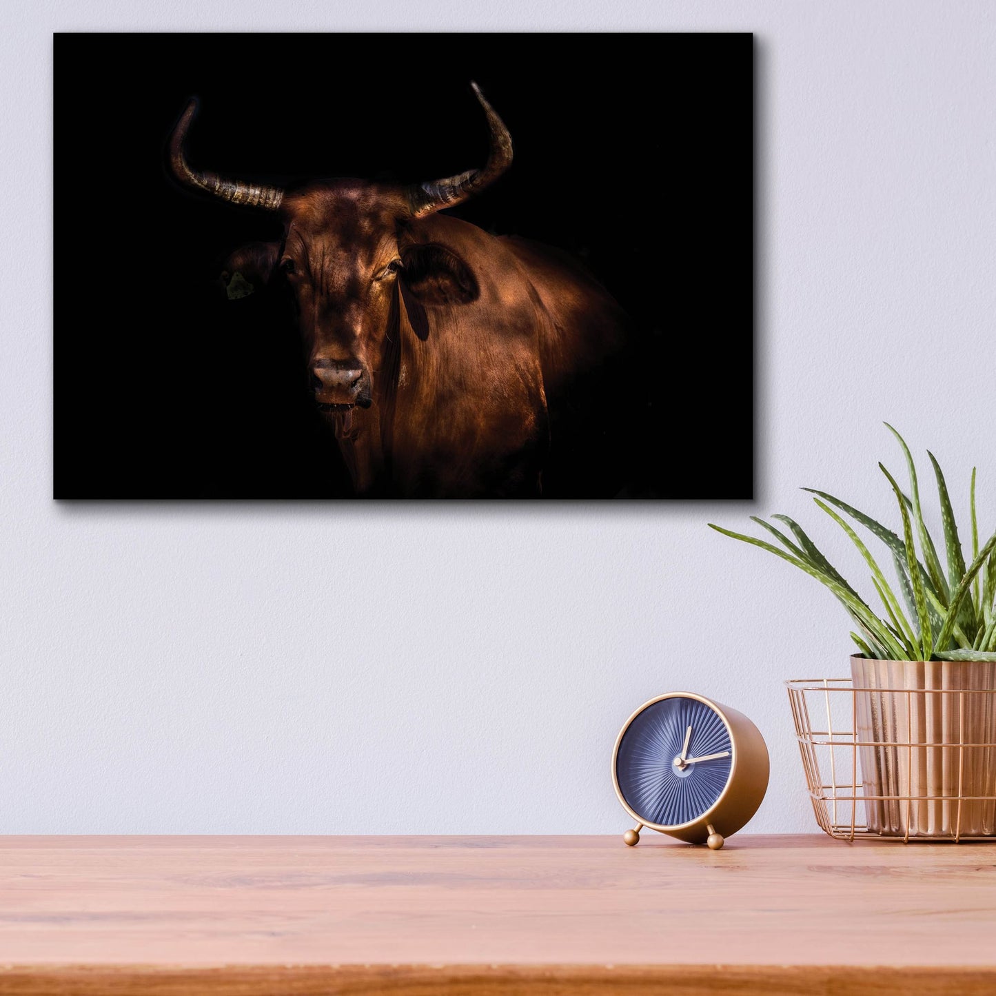 Epic Art 'Thoughtful Cow' by Epic Portfolio, Acrylic Glass Wall Art,16x12