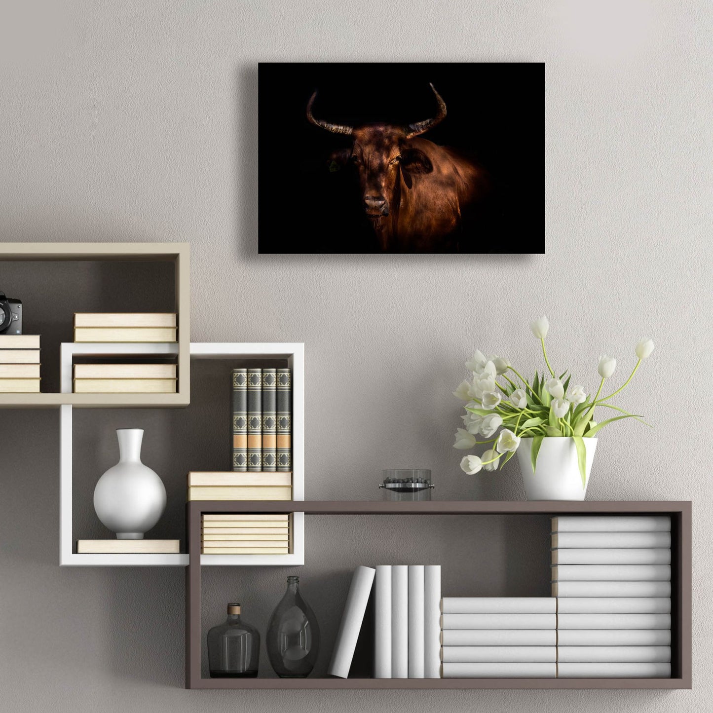 Epic Art 'Thoughtful Cow' by Epic Portfolio, Acrylic Glass Wall Art,24x16