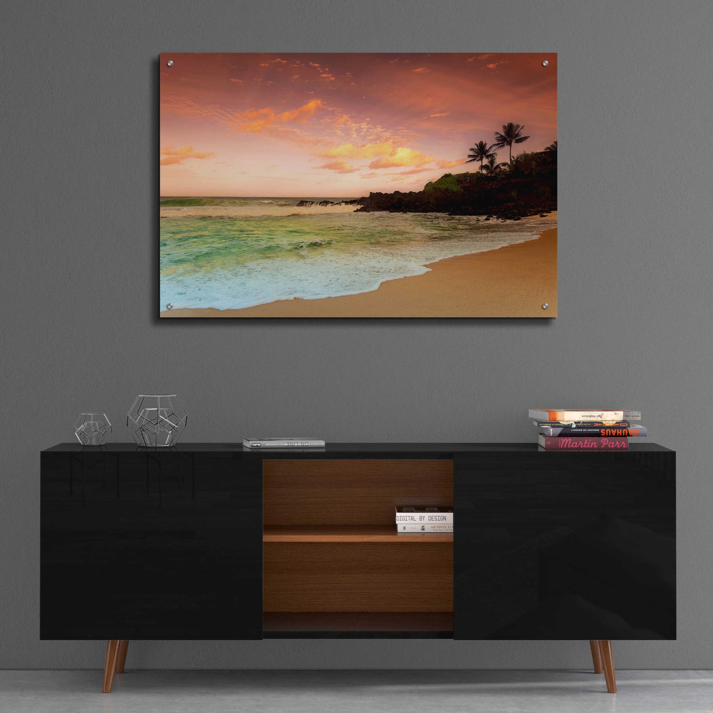 Epic Art 'North Shore Dawn Oahu' by Alan Klug, Acrylic Glass Wall Art,36x24