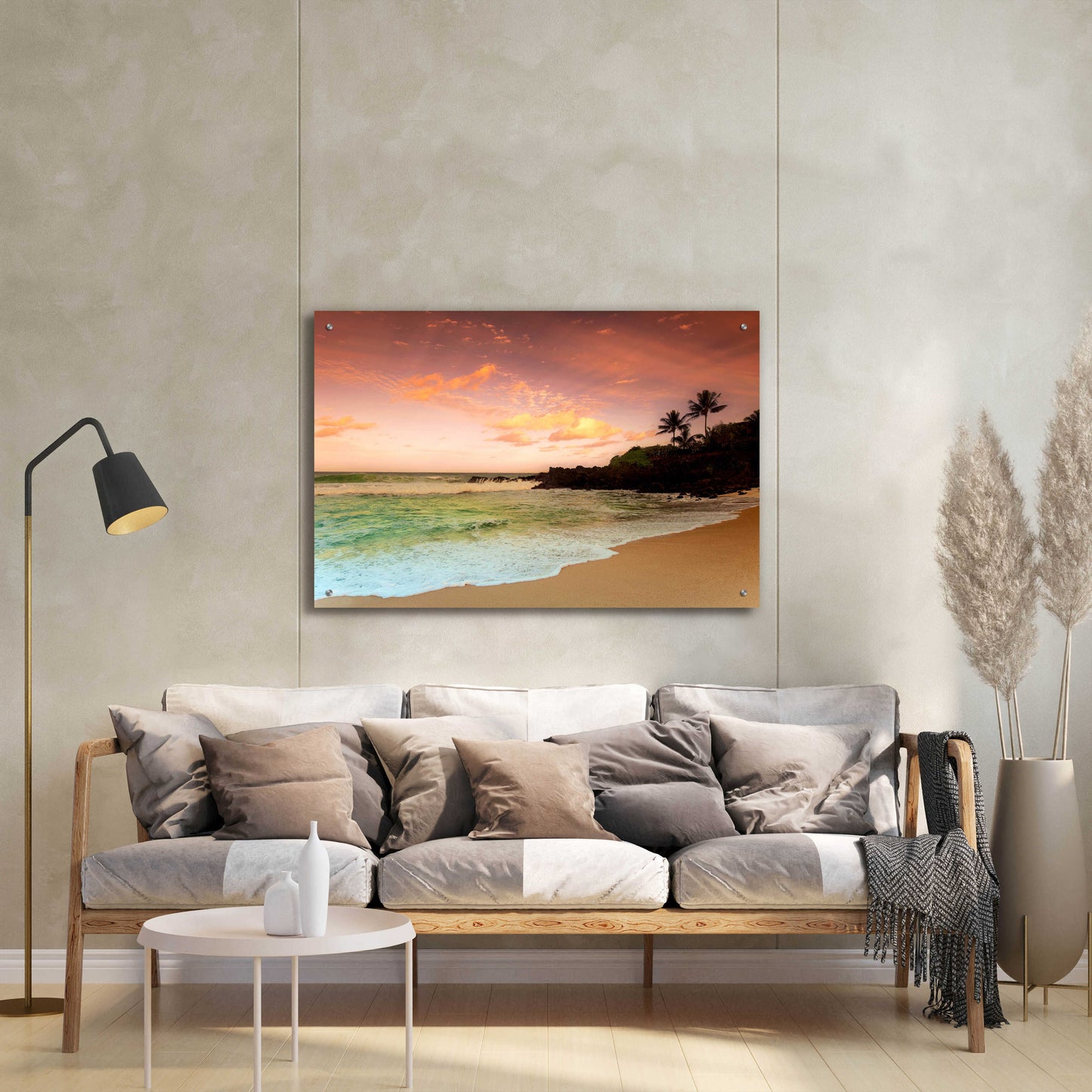 Epic Art 'North Shore Dawn Oahu' by Alan Klug, Acrylic Glass Wall Art,36x24