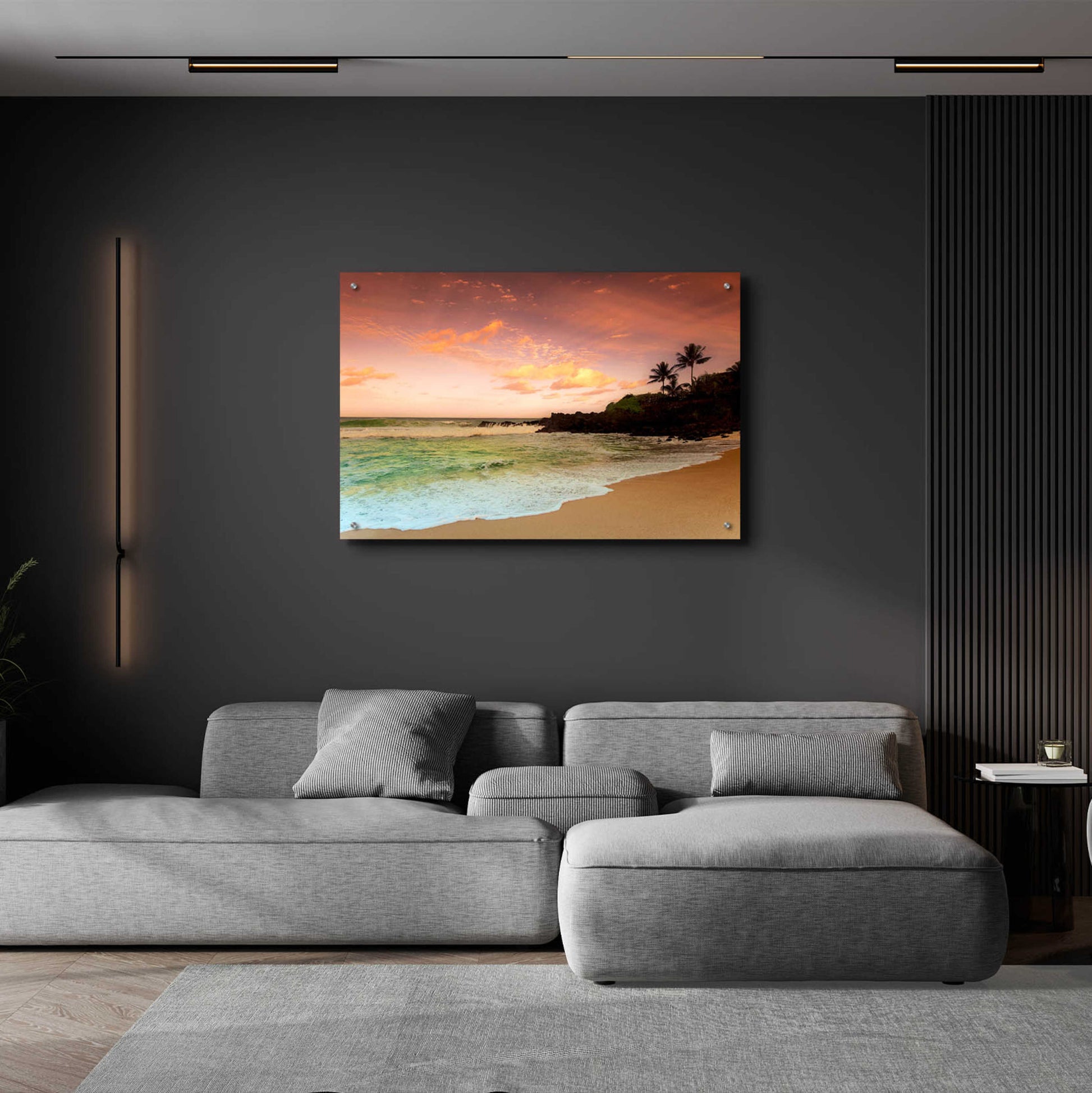 Epic Art 'North Shore Dawn Oahu' by Alan Klug, Acrylic Glass Wall Art,36x24