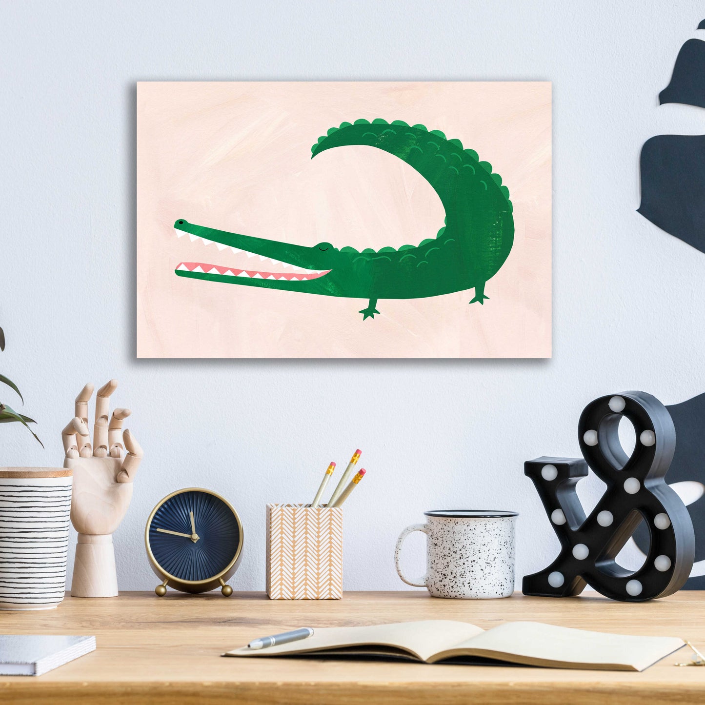 Epic Art 'Crocodile' by Emily Kopcik, Acrylic Glass Wall Art,16x12