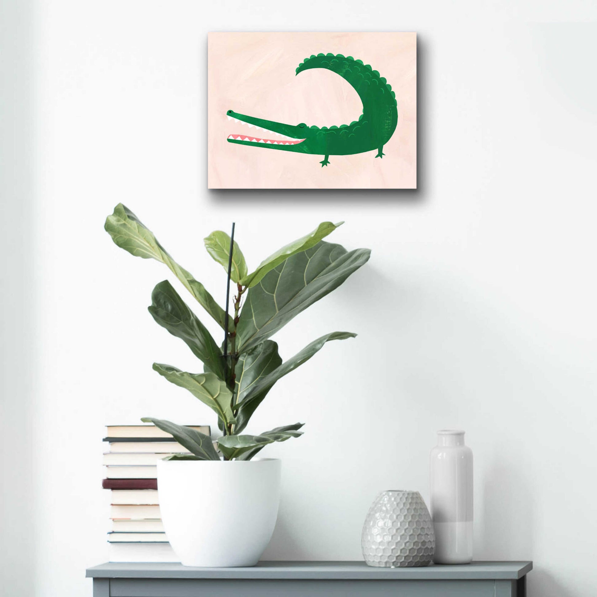 Epic Art 'Crocodile' by Emily Kopcik, Acrylic Glass Wall Art,16x12