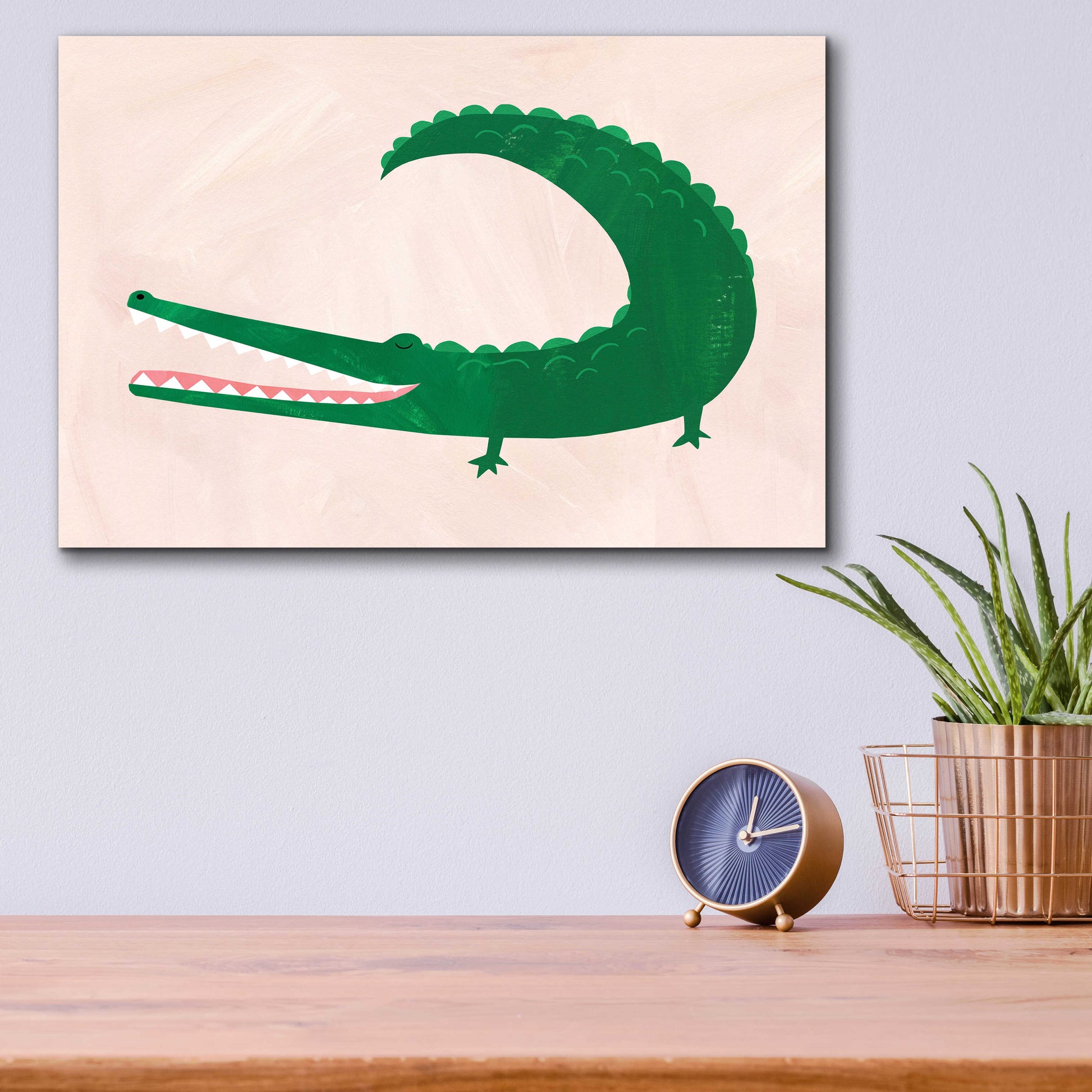 Epic Art 'Crocodile' by Emily Kopcik, Acrylic Glass Wall Art,16x12