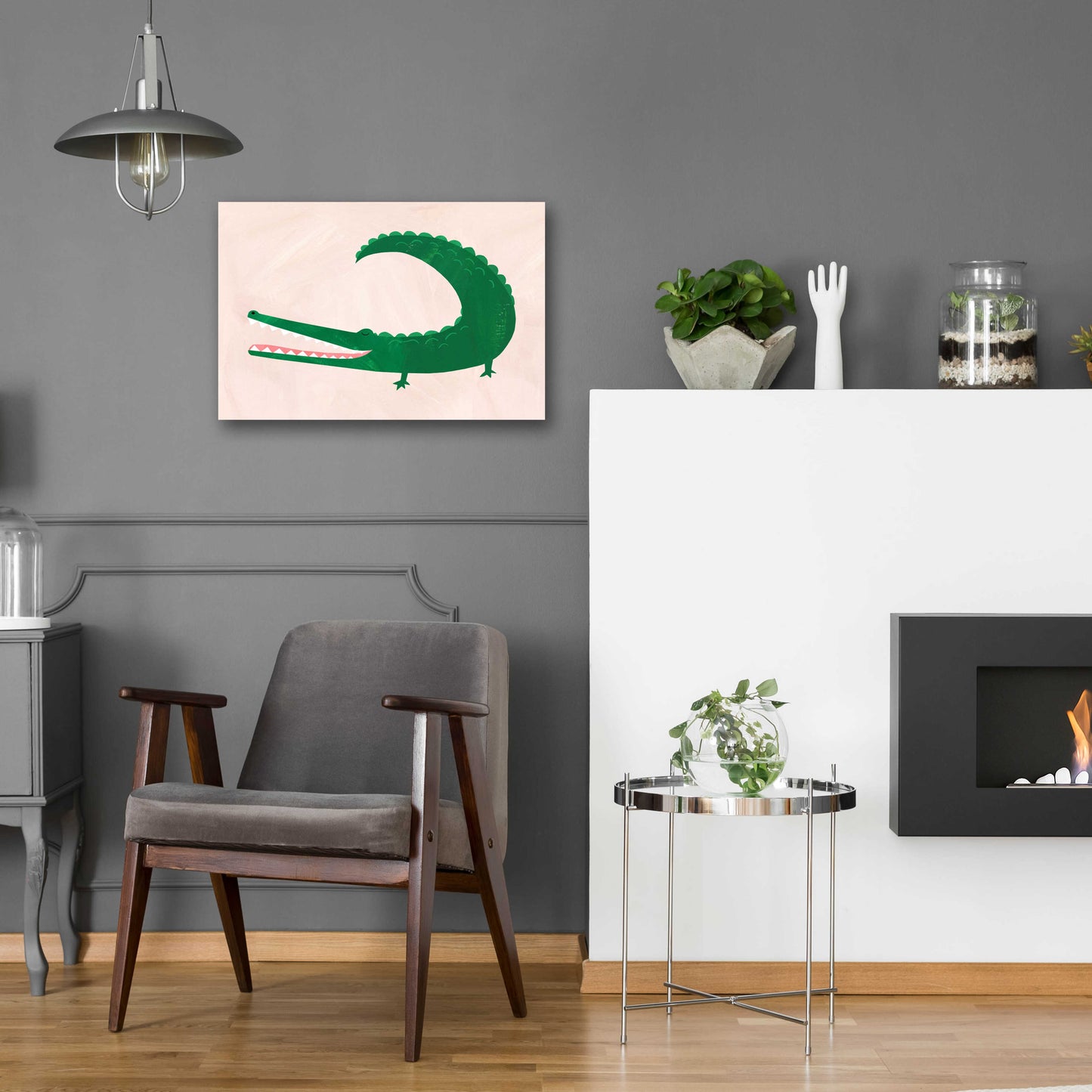 Epic Art 'Crocodile' by Emily Kopcik, Acrylic Glass Wall Art,24x16