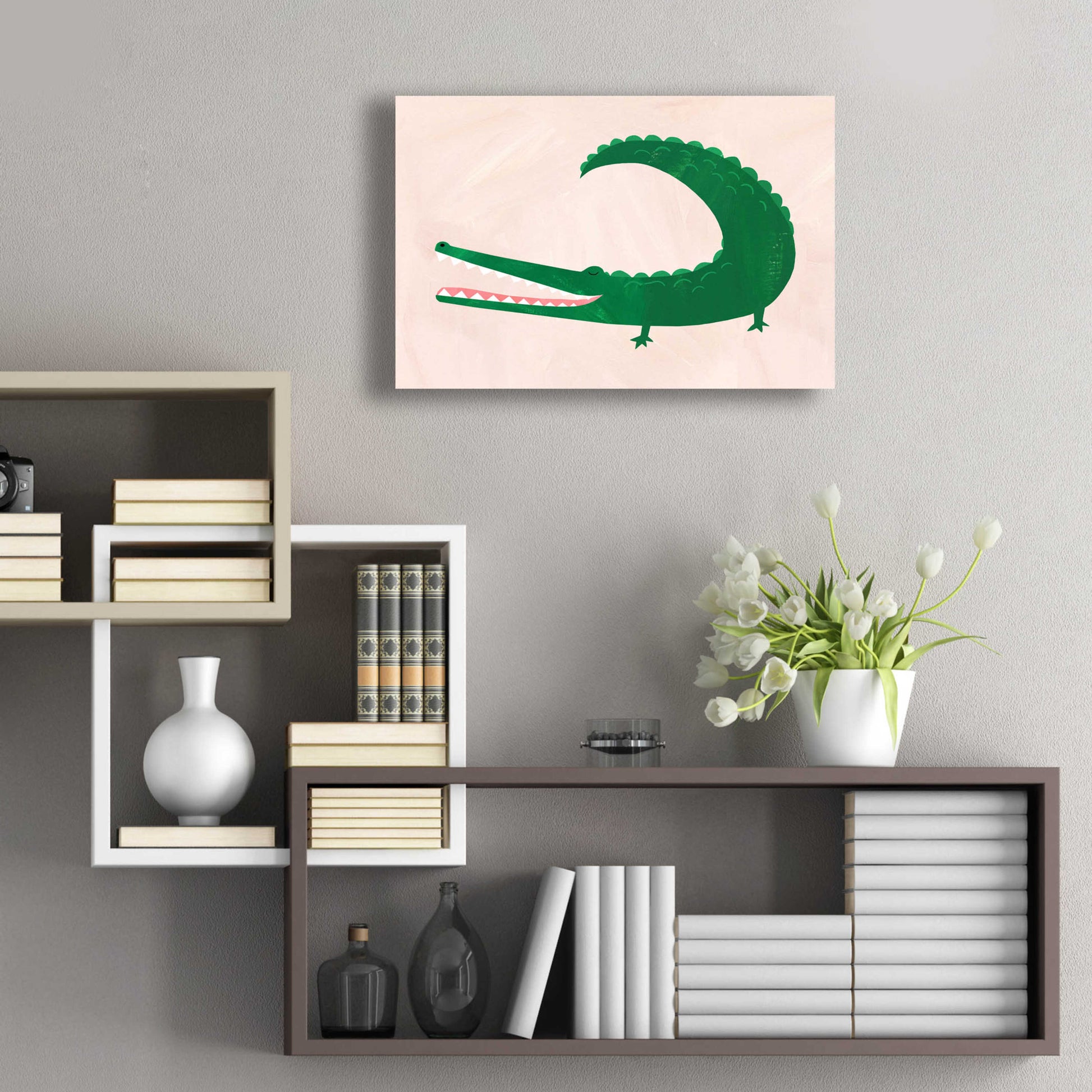 Epic Art 'Crocodile' by Emily Kopcik, Acrylic Glass Wall Art,24x16