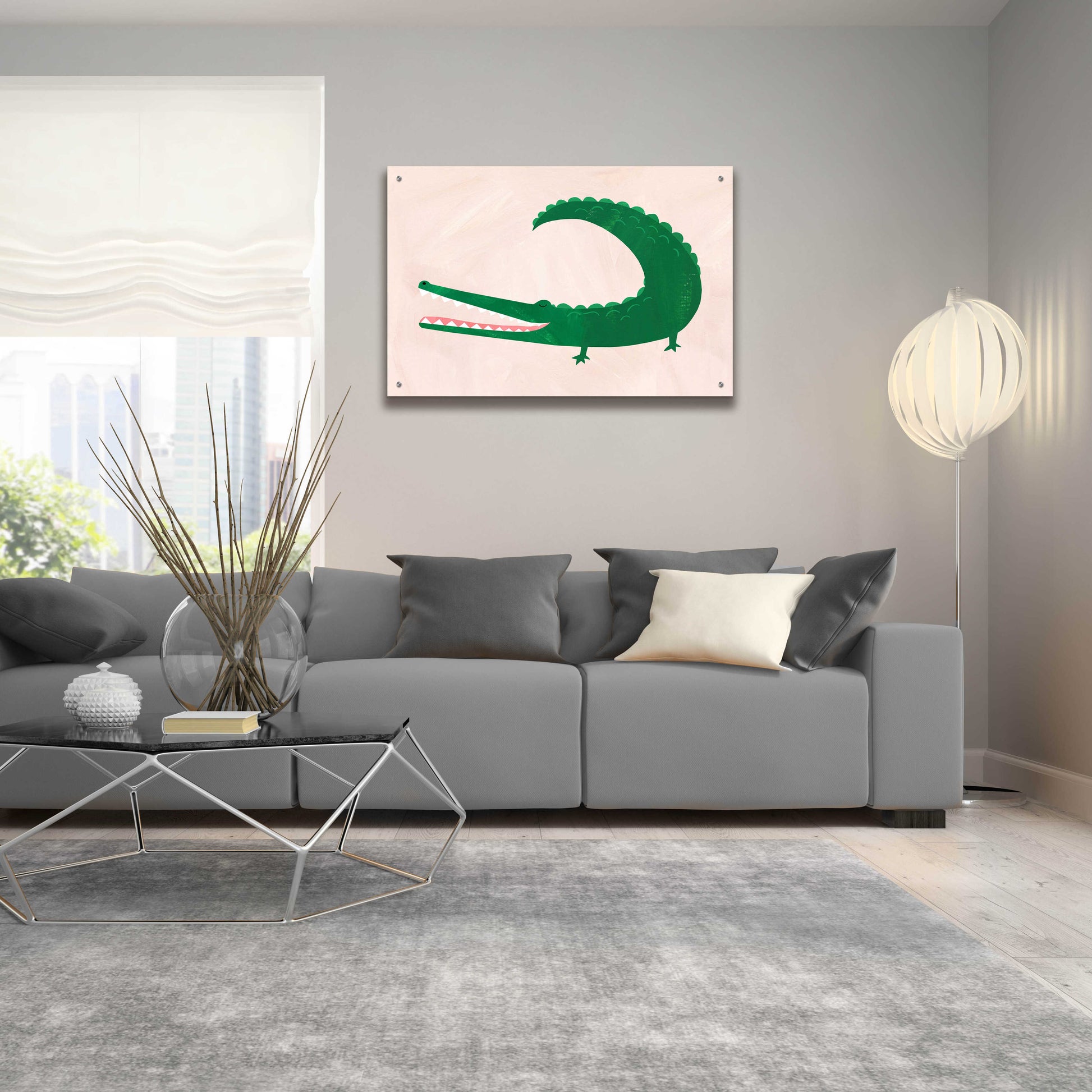 Epic Art 'Crocodile' by Emily Kopcik, Acrylic Glass Wall Art,36x24