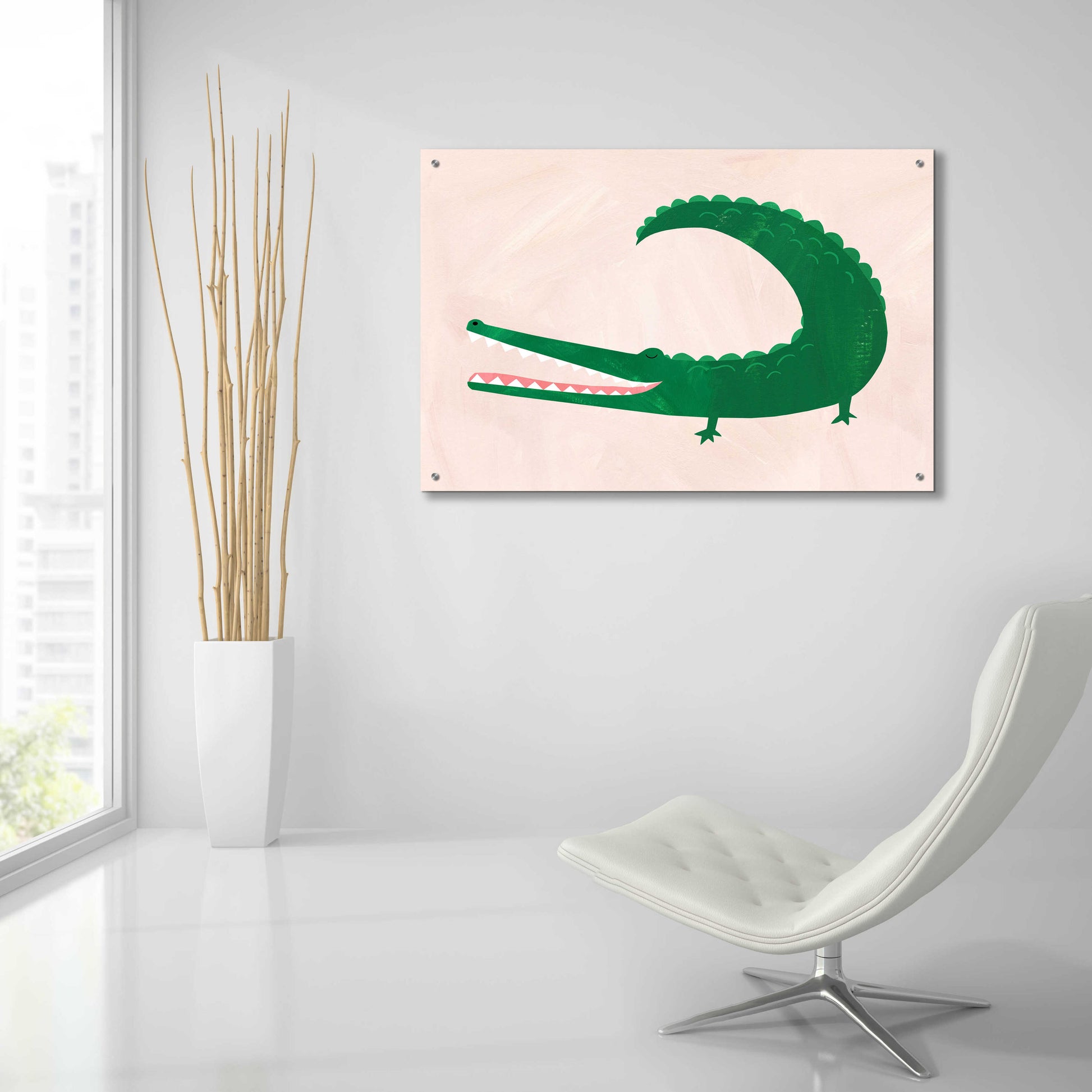 Epic Art 'Crocodile' by Emily Kopcik, Acrylic Glass Wall Art,36x24