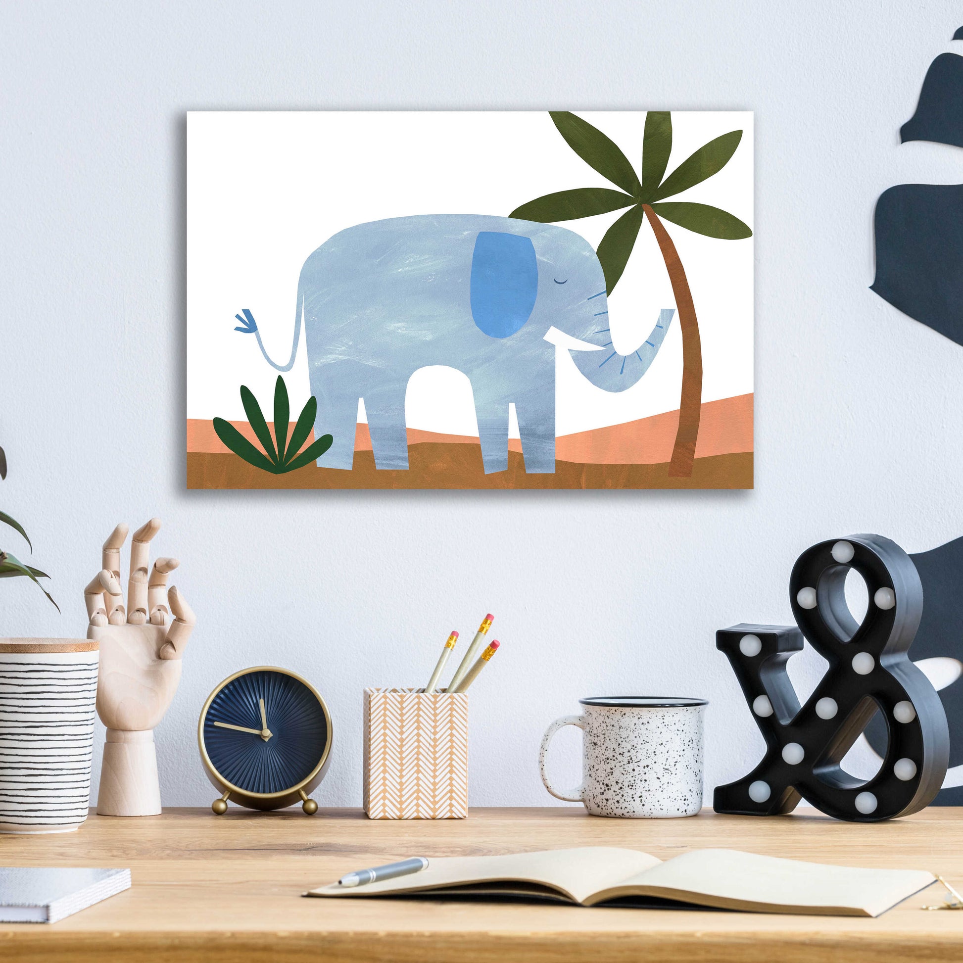 Epic Art 'Ellie The Elephant' by Emily Kopcik, Acrylic Glass Wall Art,16x12