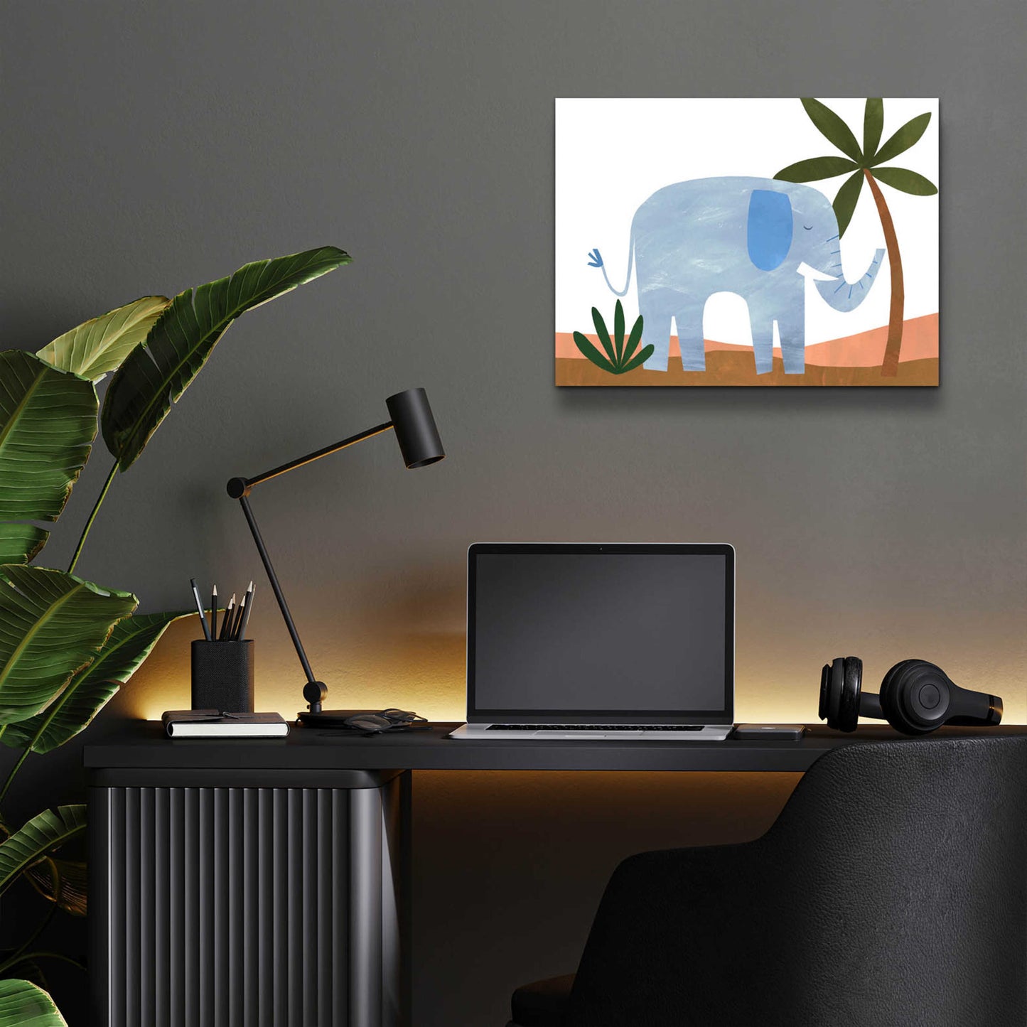 Epic Art 'Ellie The Elephant' by Emily Kopcik, Acrylic Glass Wall Art,16x12