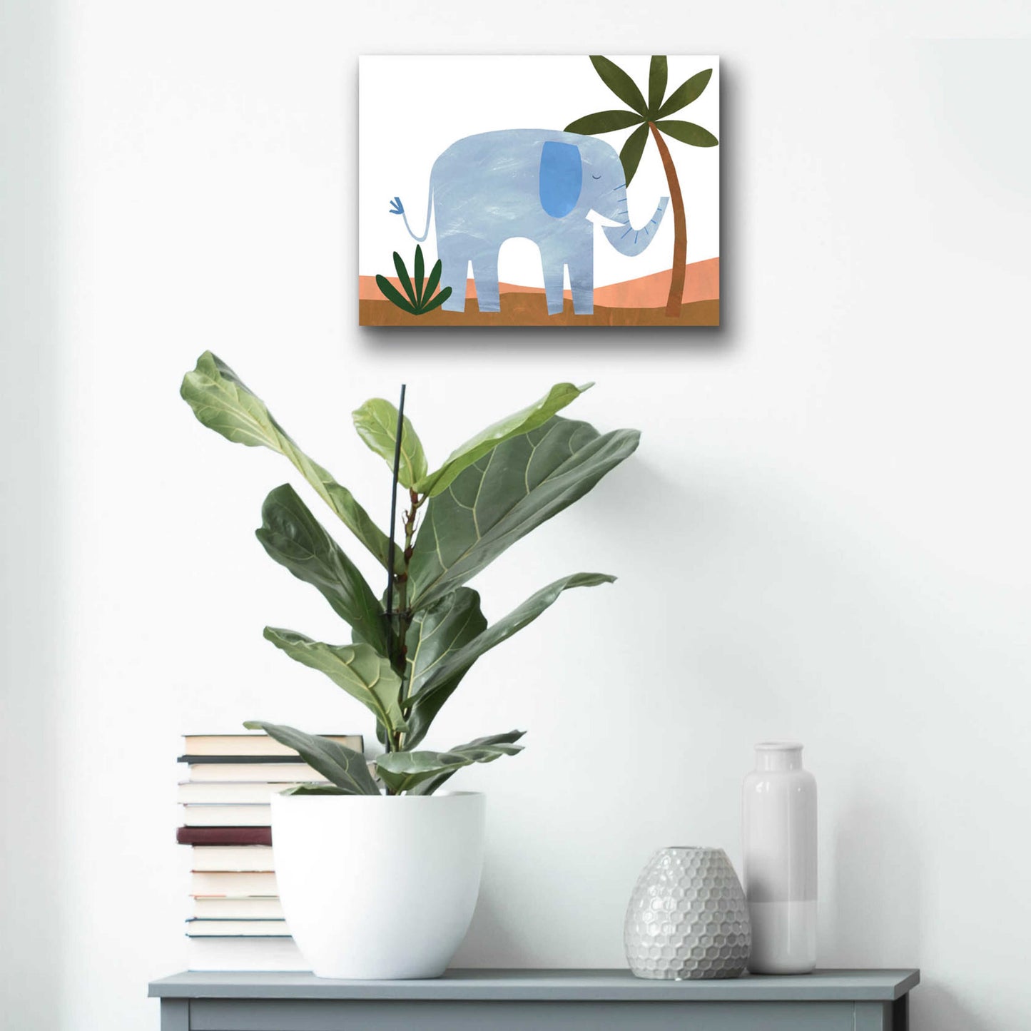 Epic Art 'Ellie The Elephant' by Emily Kopcik, Acrylic Glass Wall Art,16x12