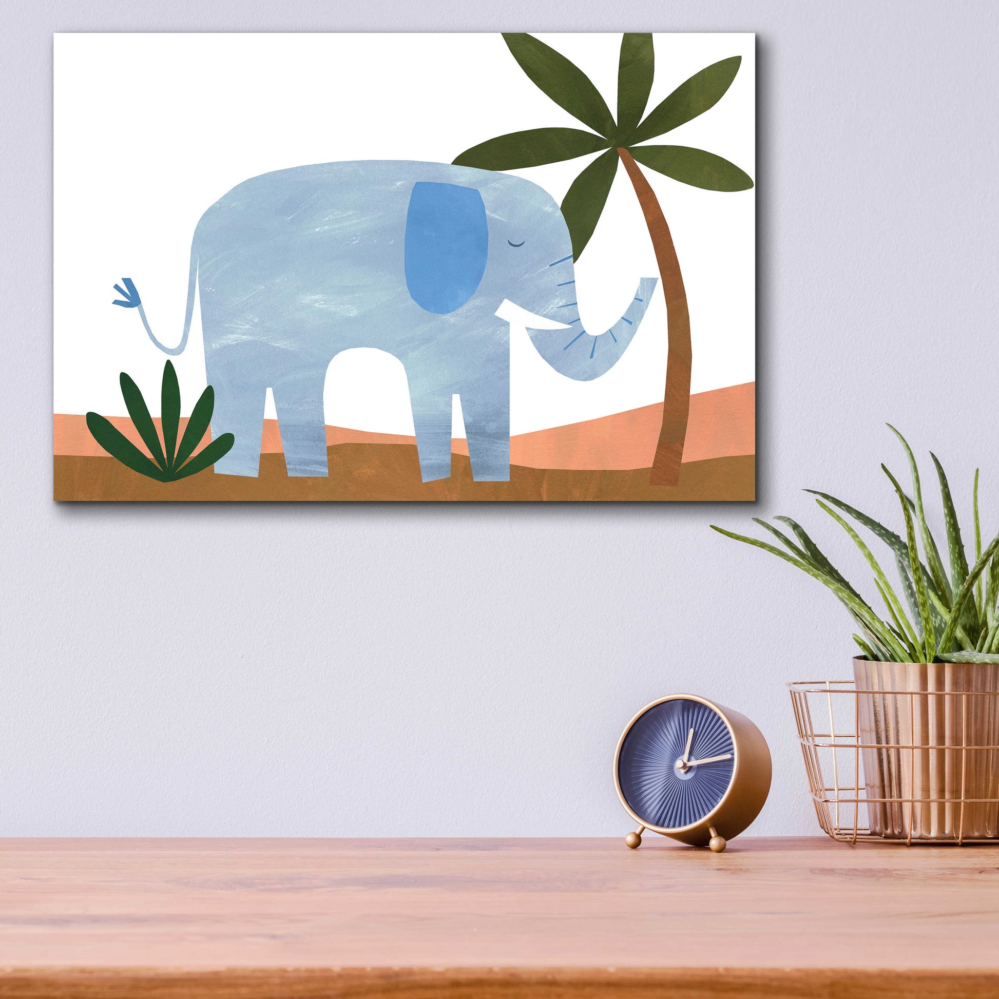 Epic Art 'Ellie The Elephant' by Emily Kopcik, Acrylic Glass Wall Art,16x12