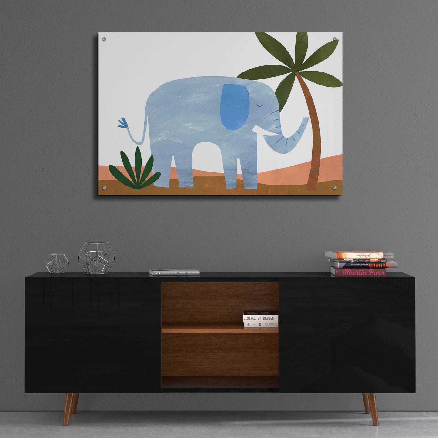 Epic Art 'Ellie The Elephant' by Emily Kopcik, Acrylic Glass Wall Art,36x24