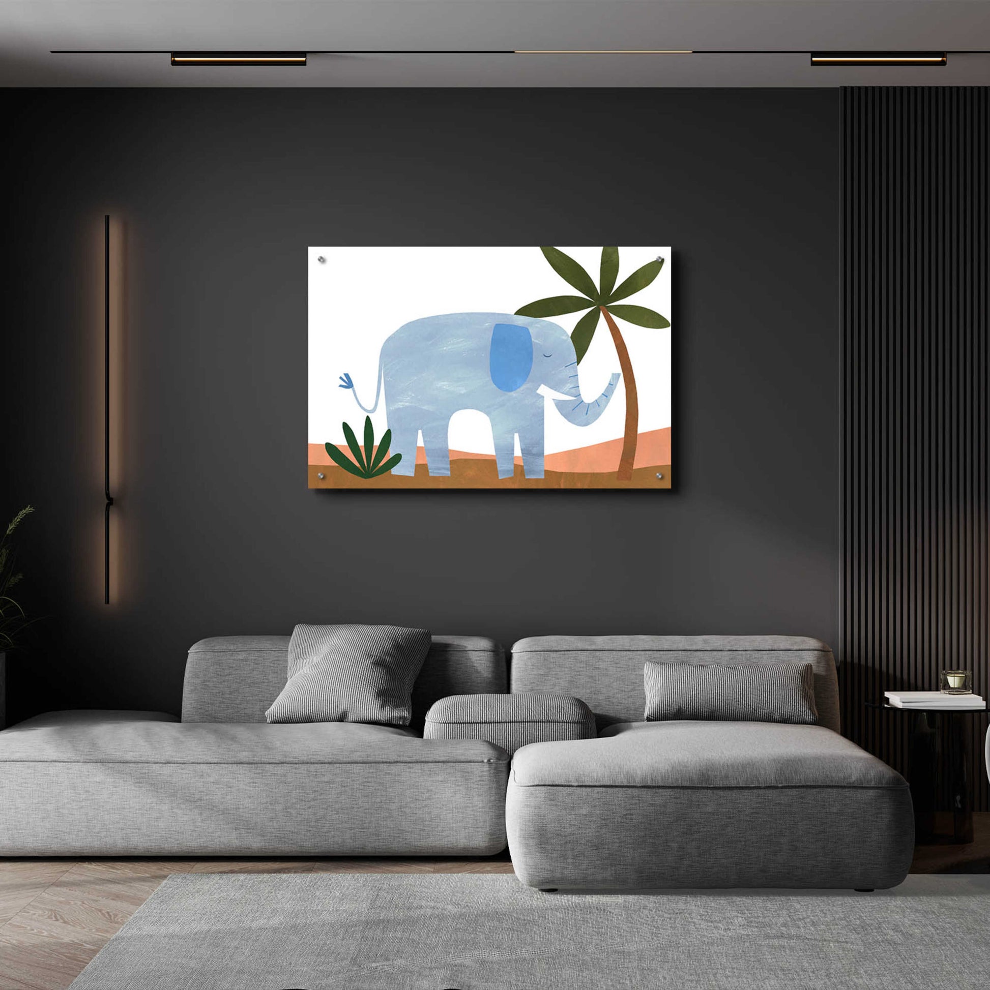 Epic Art 'Ellie The Elephant' by Emily Kopcik, Acrylic Glass Wall Art,36x24