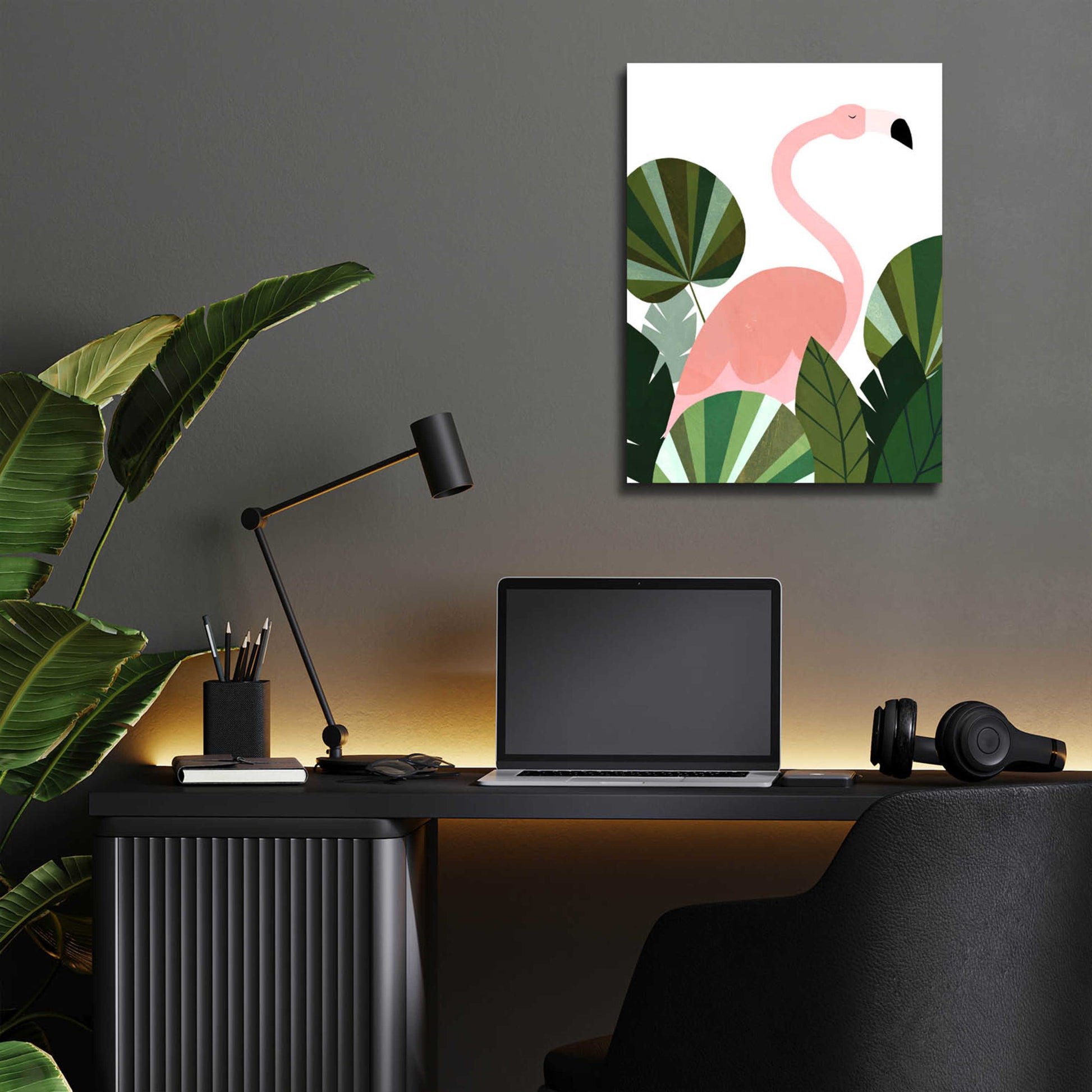 Epic Art 'Florence The Flamingo' by Emily Kopcik, Acrylic Glass Wall Art,12x16