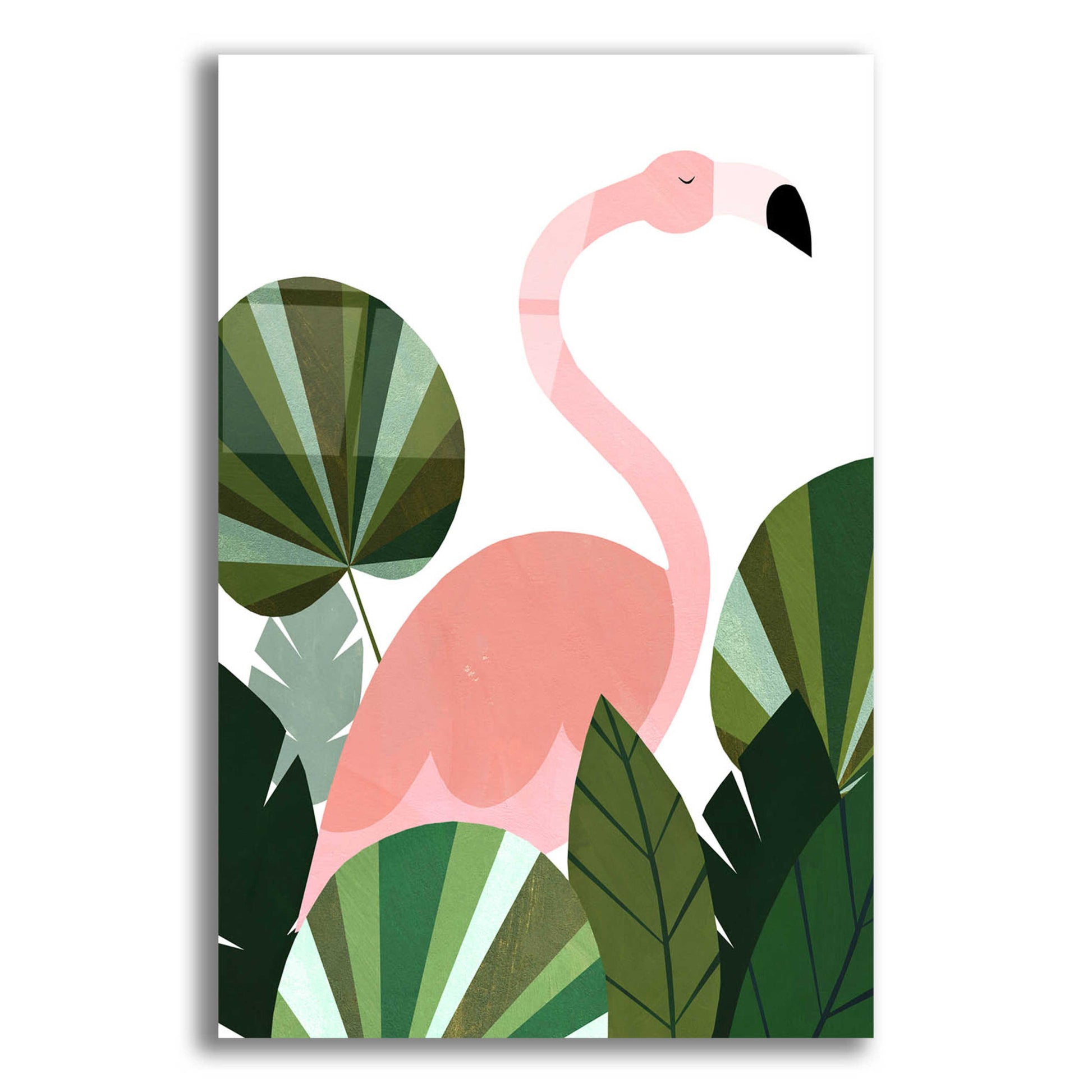 Epic Art 'Florence The Flamingo' by Emily Kopcik, Acrylic Glass Wall Art,12x16