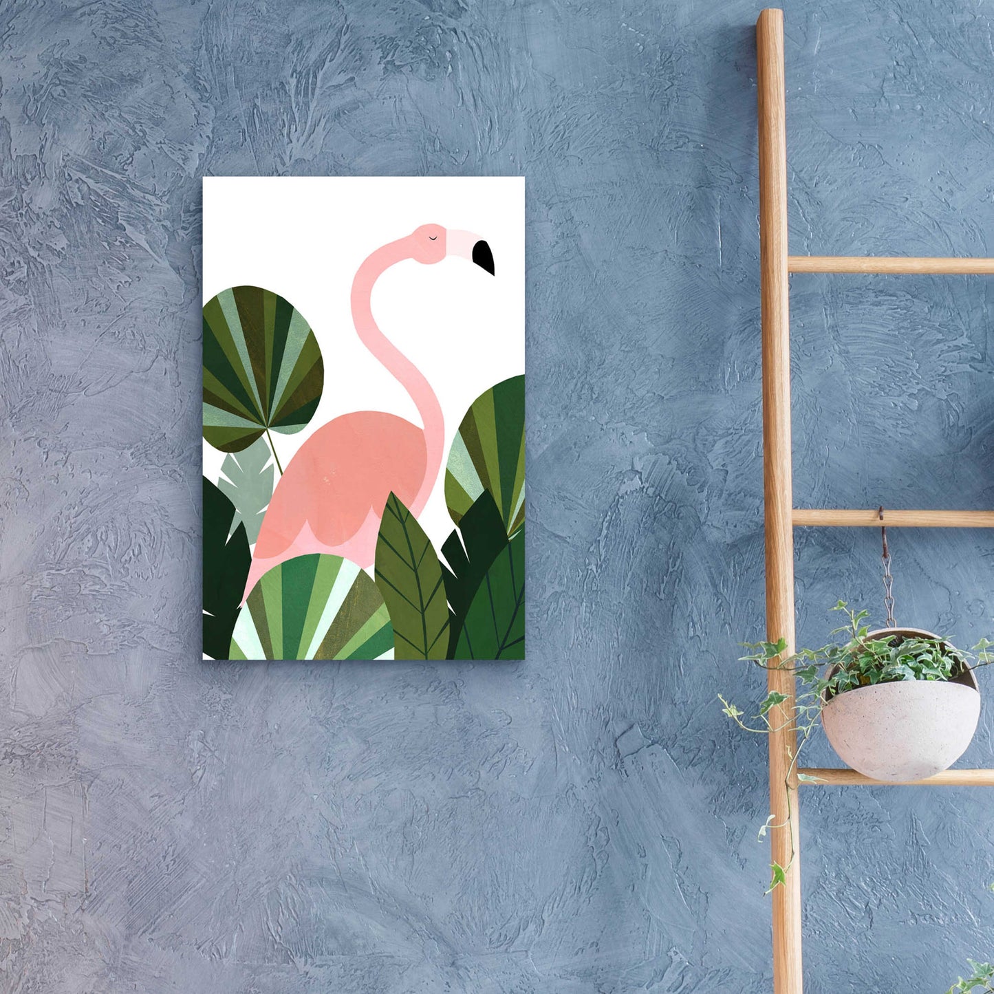 Epic Art 'Florence The Flamingo' by Emily Kopcik, Acrylic Glass Wall Art,16x24