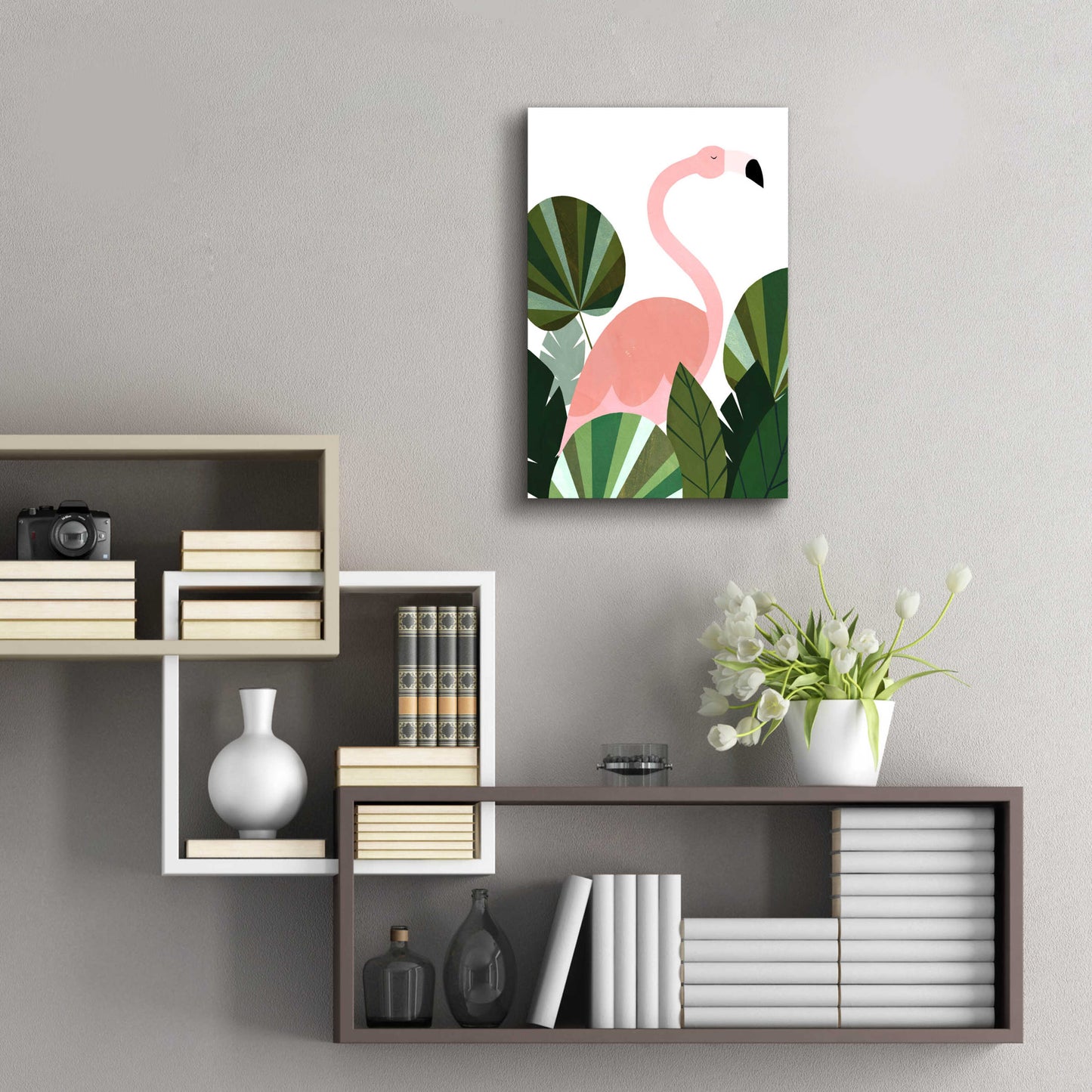 Epic Art 'Florence The Flamingo' by Emily Kopcik, Acrylic Glass Wall Art,16x24