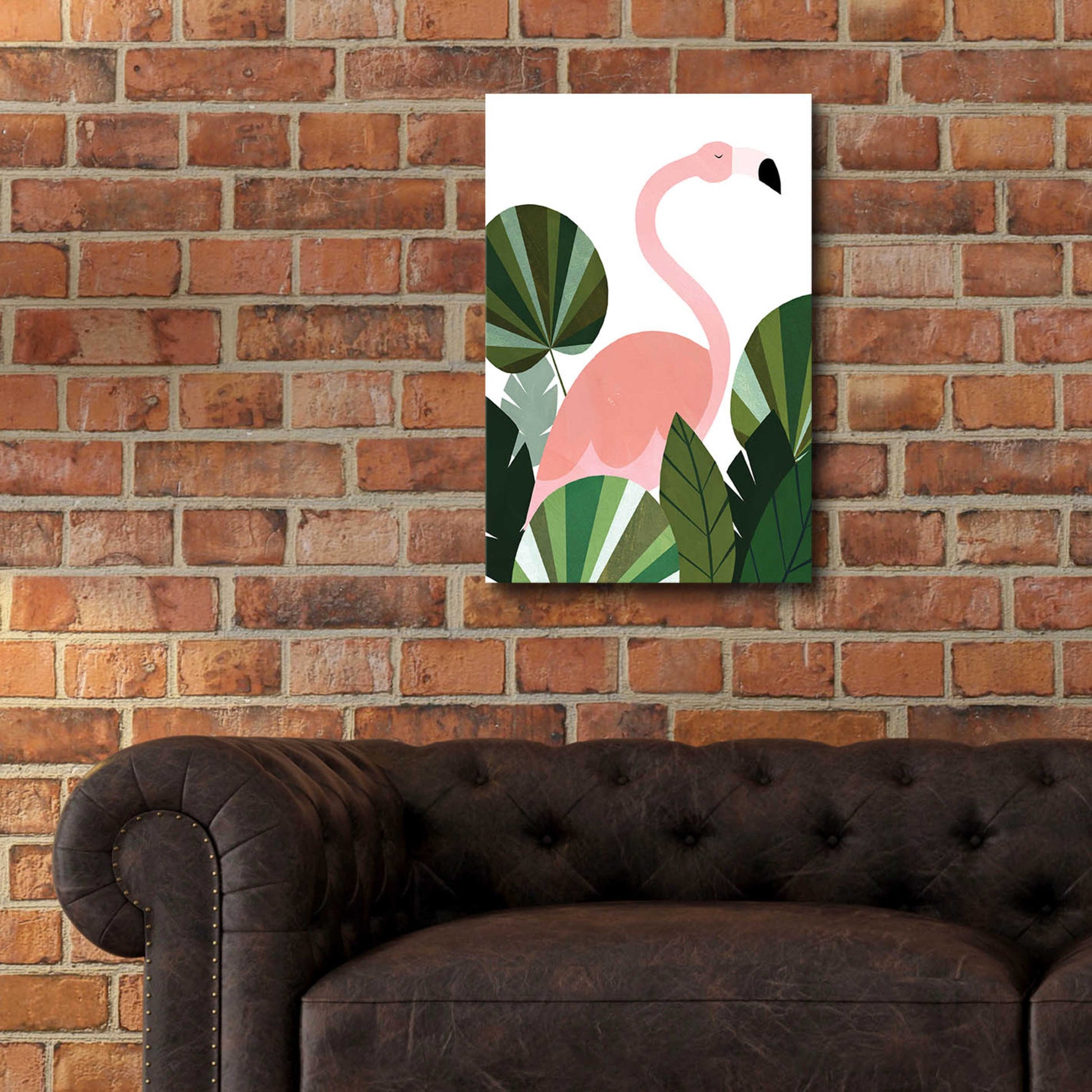 Epic Art 'Florence The Flamingo' by Emily Kopcik, Acrylic Glass Wall Art,16x24