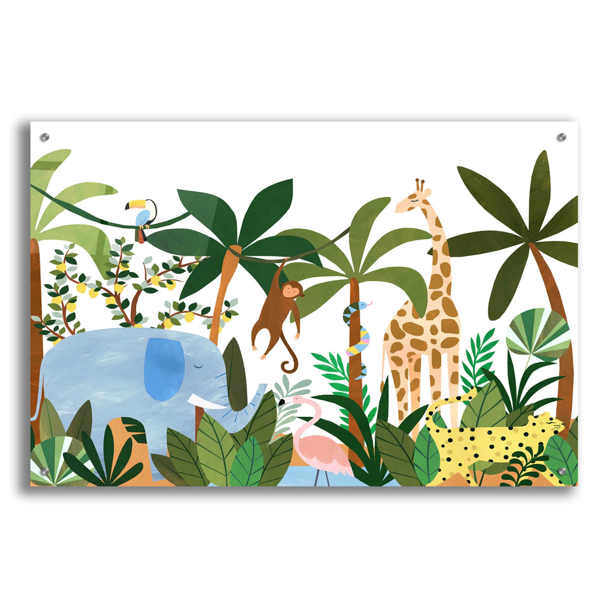 Epic Art 'Jungle' by Emily Kopcik, Acrylic Glass Wall Art,36x24