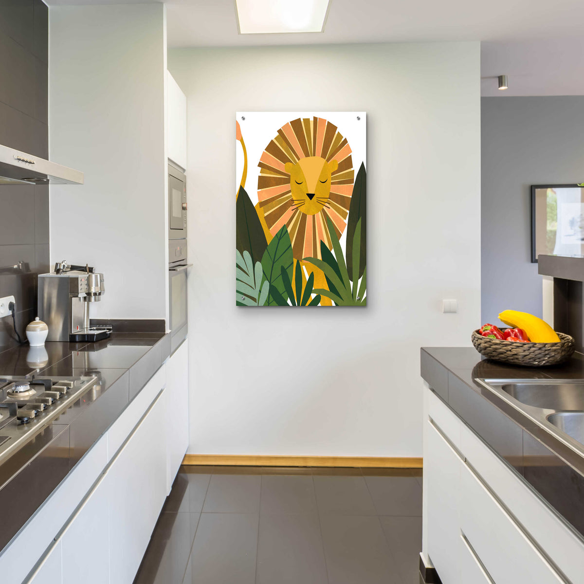 Epic Art 'Liam The Lion' by Emily Kopcik, Acrylic Glass Wall Art,24x36
