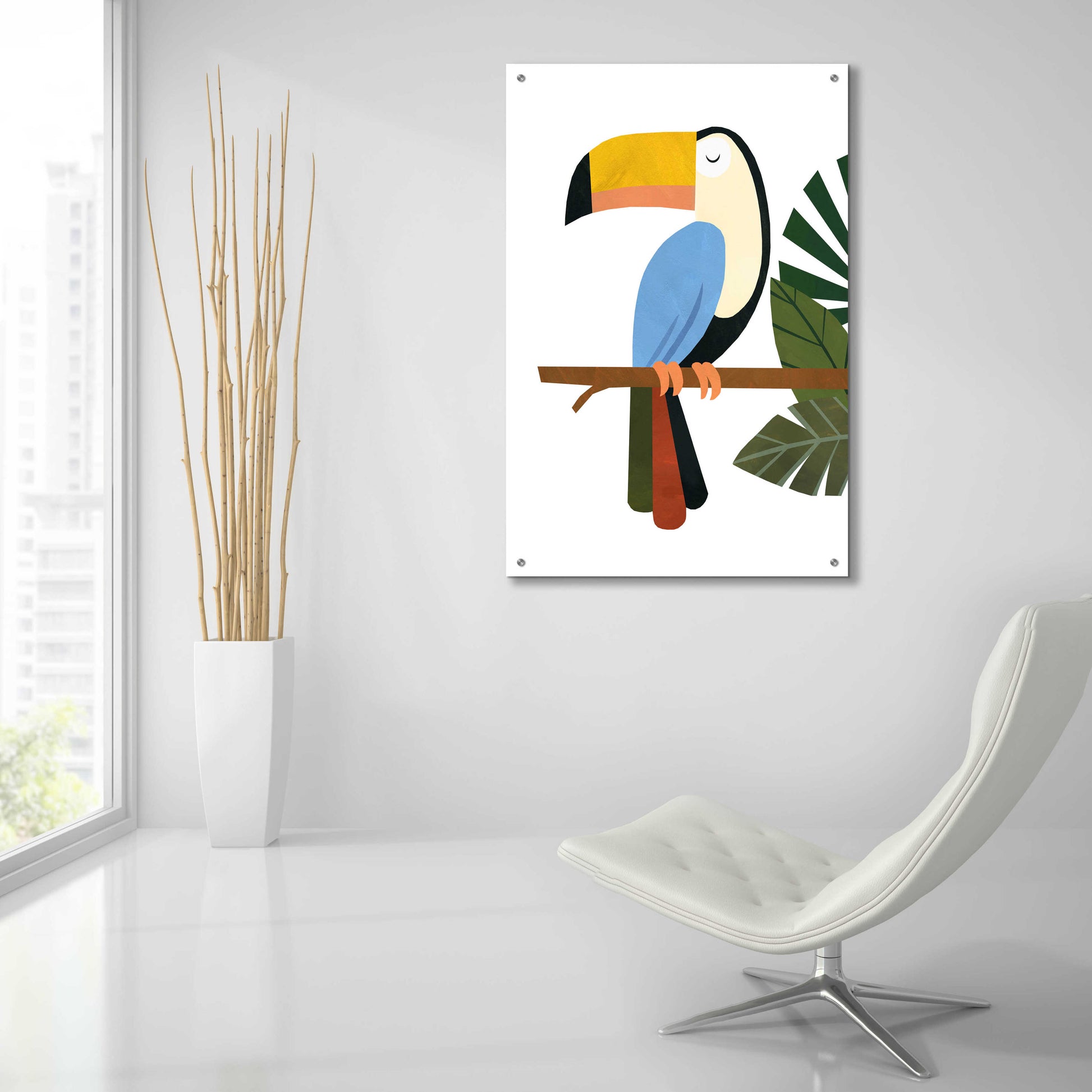 Epic Art 'Tucker The Toucan' by Emily Kopcik, Acrylic Glass Wall Art,24x36