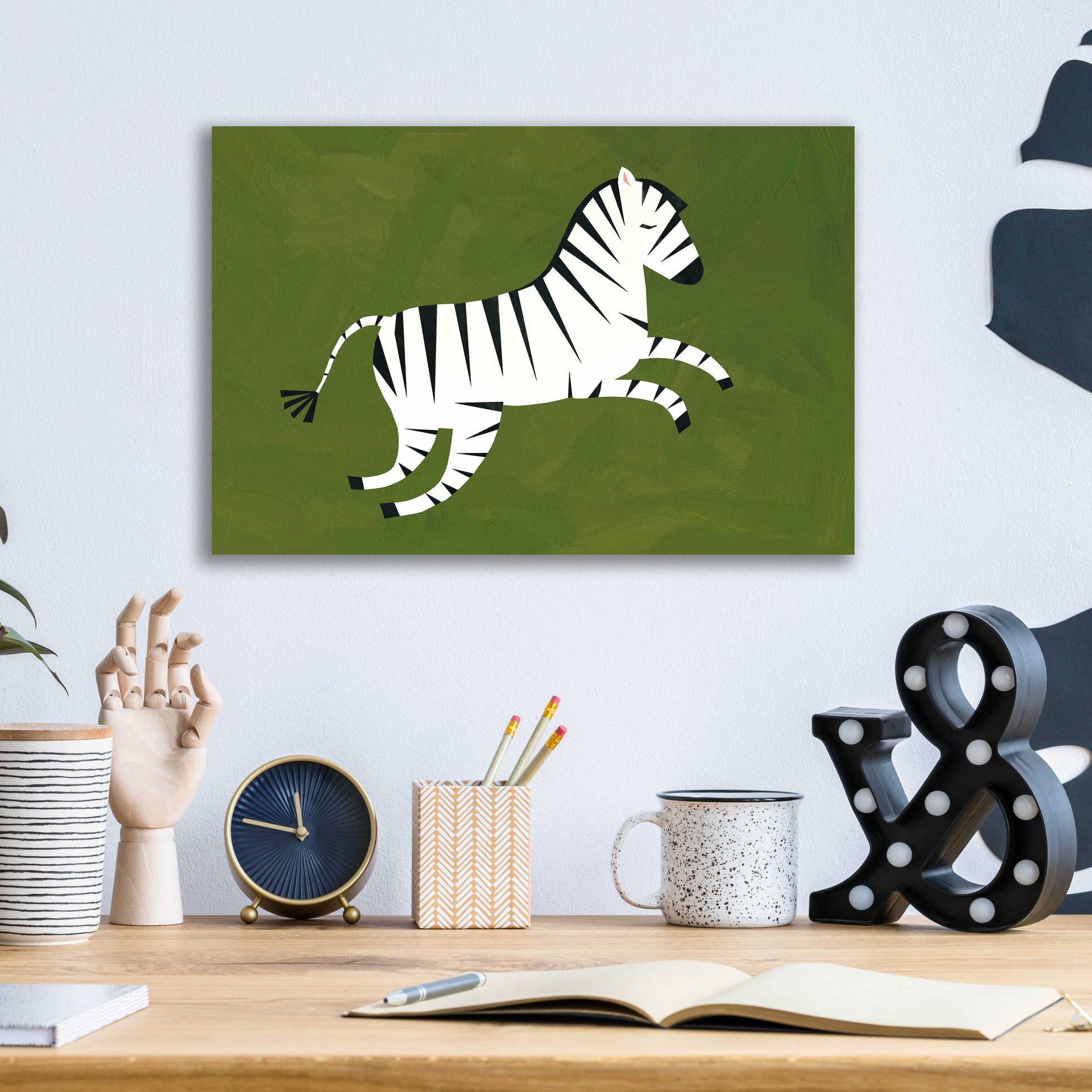 Epic Art 'Zebra' by Emily Kopcik, Acrylic Glass Wall Art,16x12