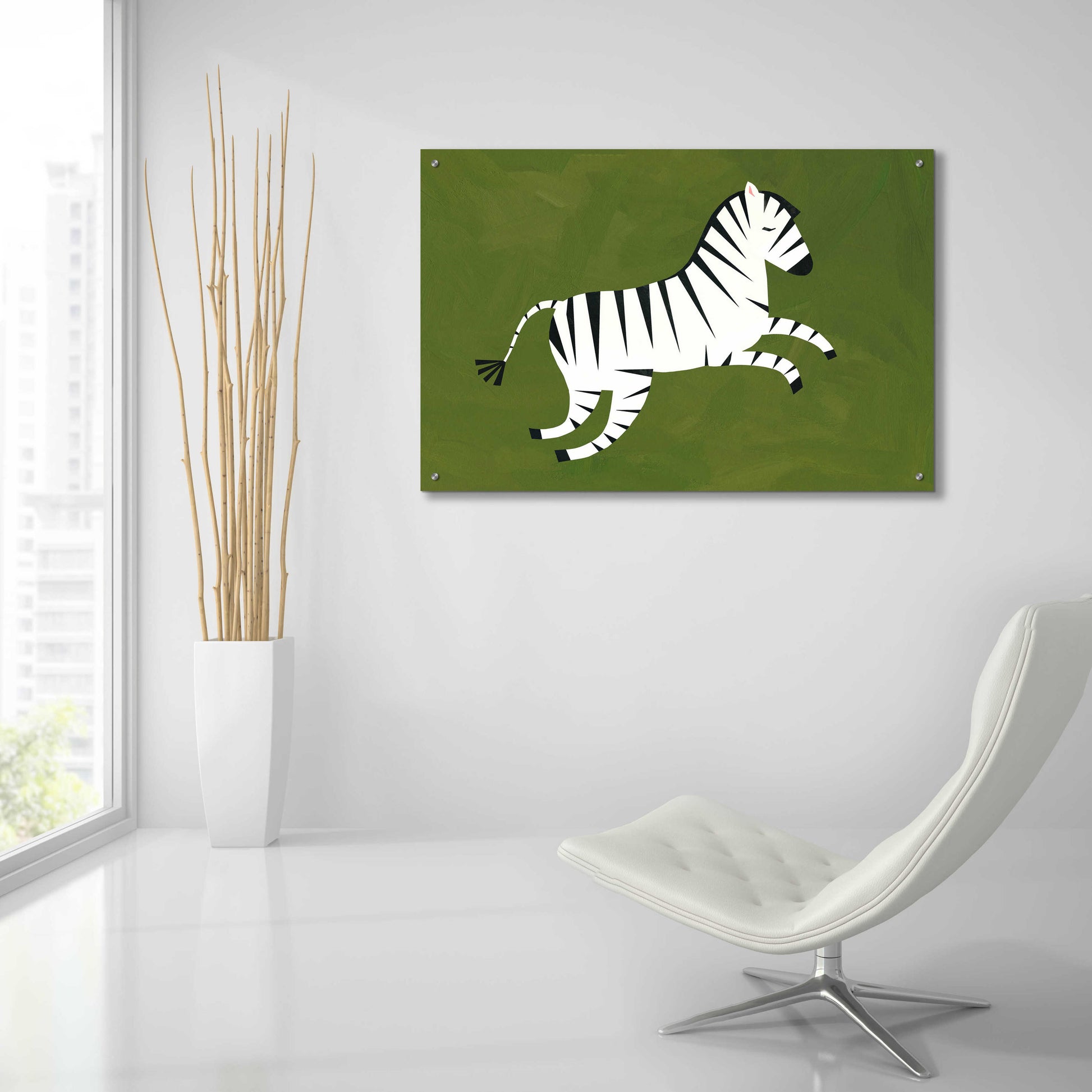 Epic Art 'Zebra' by Emily Kopcik, Acrylic Glass Wall Art,36x24