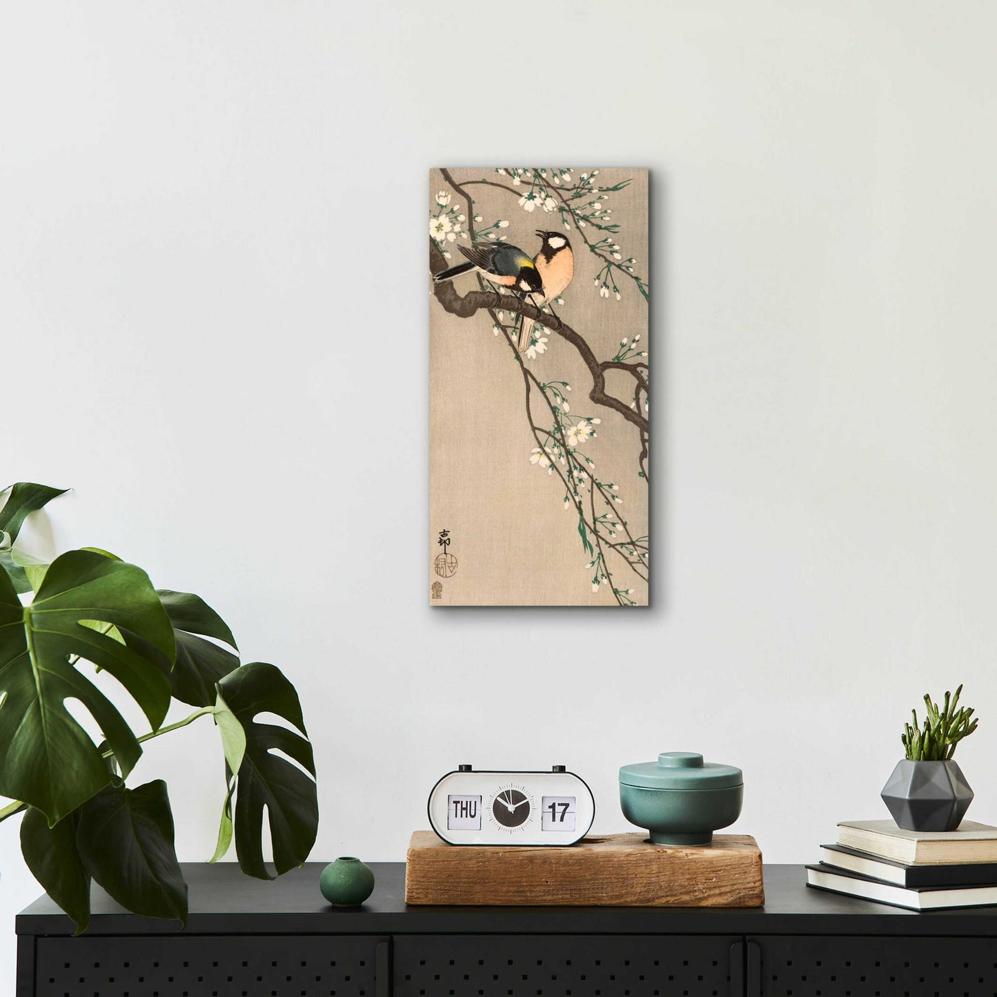 Epic Art 'Songbirds on Cherry Branch 1900-1910' by Ohara Koson, Acrylic Glass Wall Art,12x24