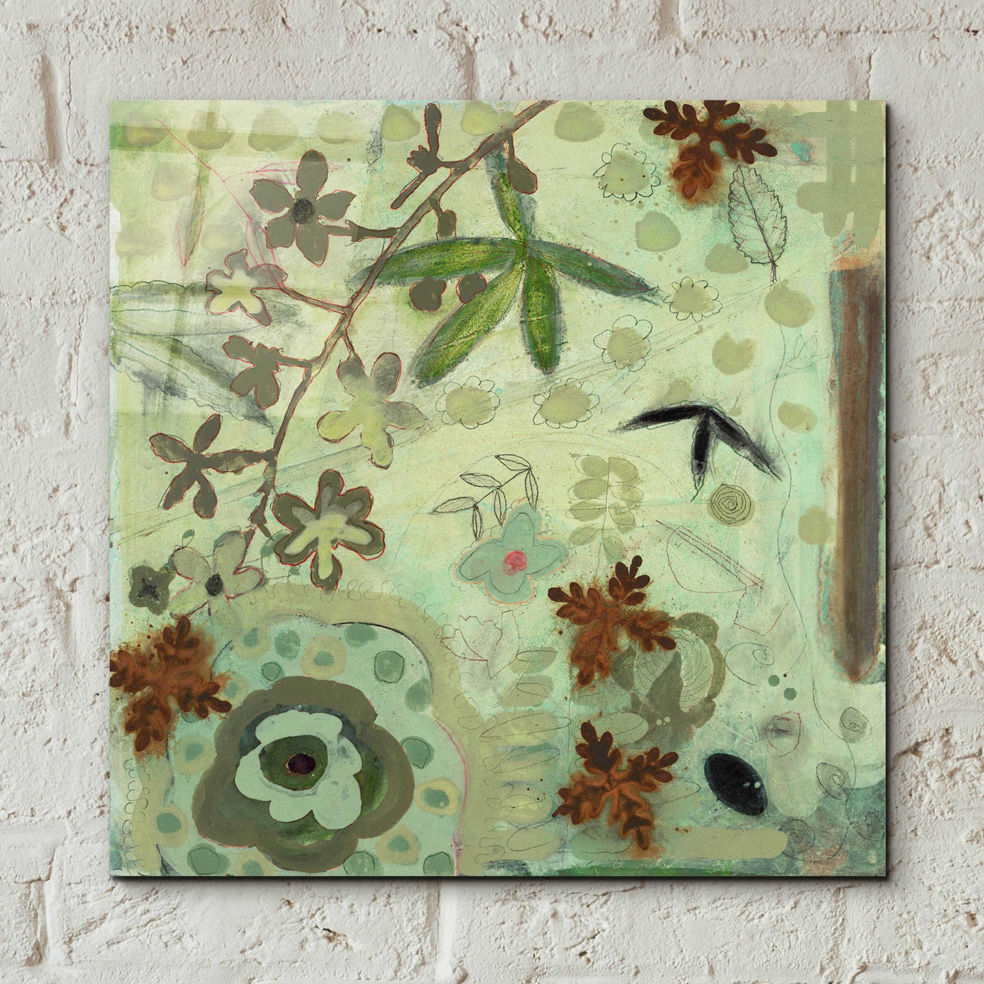 Epic Art 'Floral Fantasies 3' by Aleah Koury, Acrylic Glass Wall Art,12x12