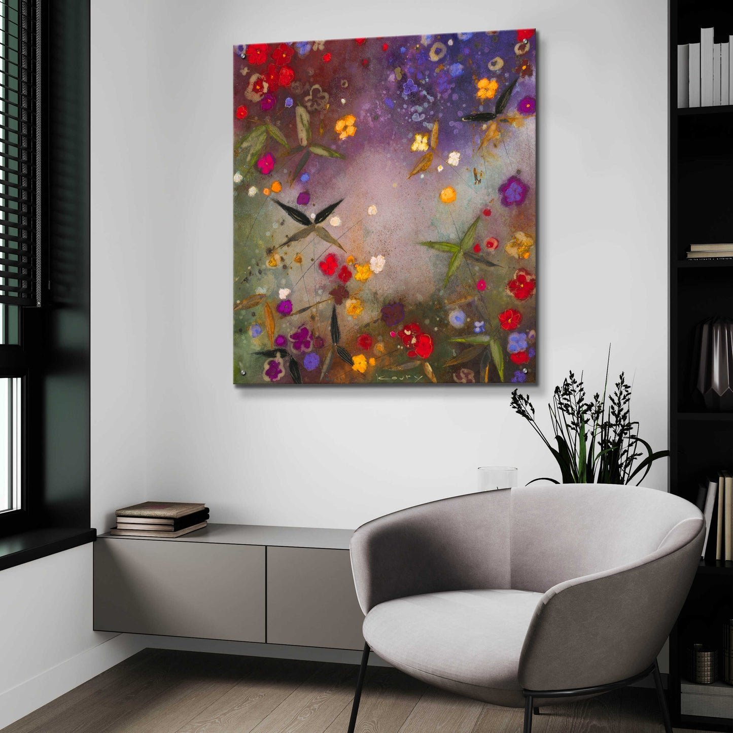 Epic Art 'Gardens in the Mist V' by Aleah Koury, Acrylic Glass Wall Art,36x36