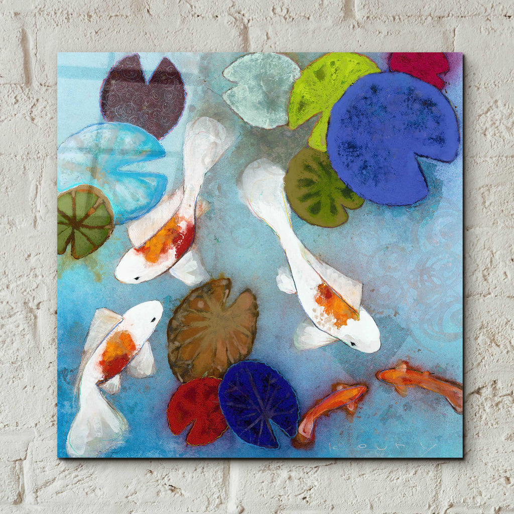 Epic Art 'Koi 1' by Aleah Koury, Acrylic Glass Wall Art,12x12