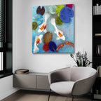 Epic Art 'Koi 1' by Aleah Koury, Acrylic Glass Wall Art,36x36